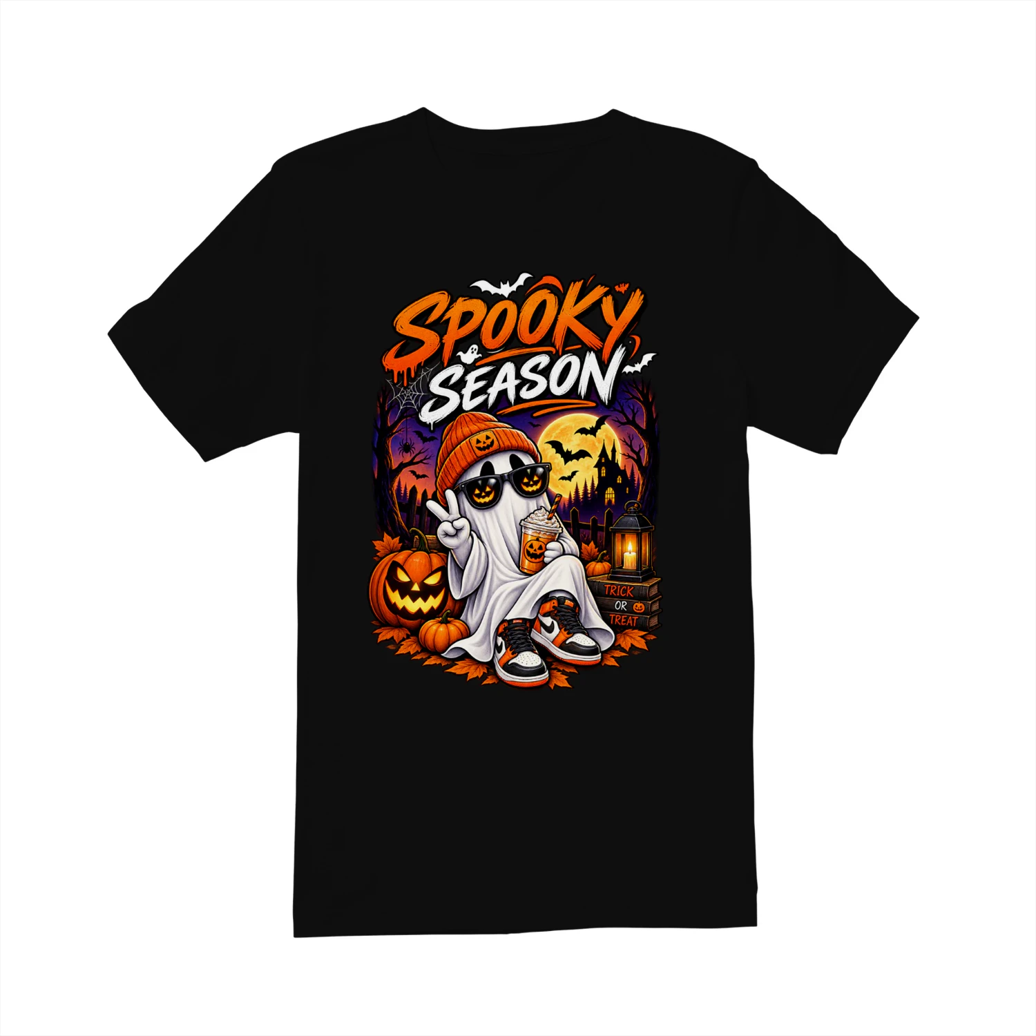 Spooky Season Ghost T-Shirt | Cute Halloween Ghost | Pumpkin & Spooky Season Tee