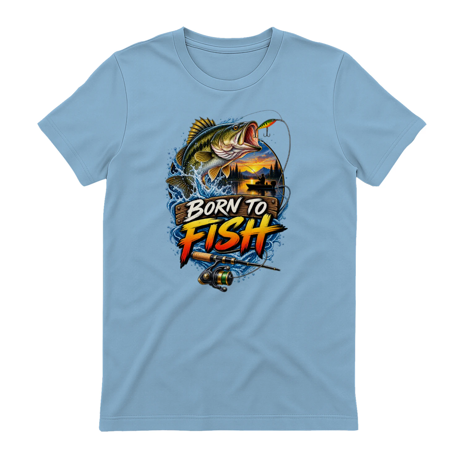 Born to Fish T-Shirt | Bass Fishing | Fisherman & Angler Fishing Tee