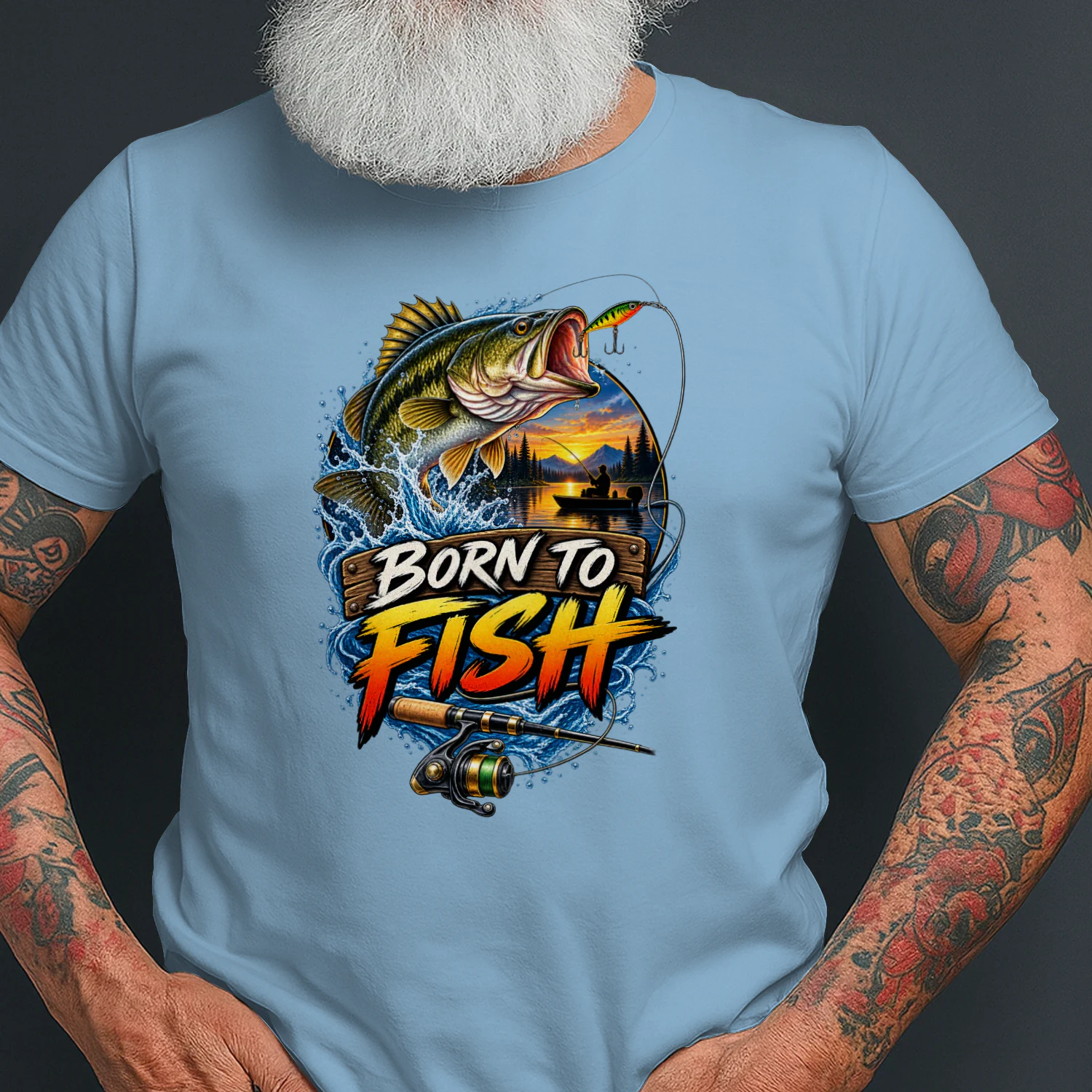 Born to Fish T-Shirt | Bass Fishing | Fisherman & Angler Fishing Tee