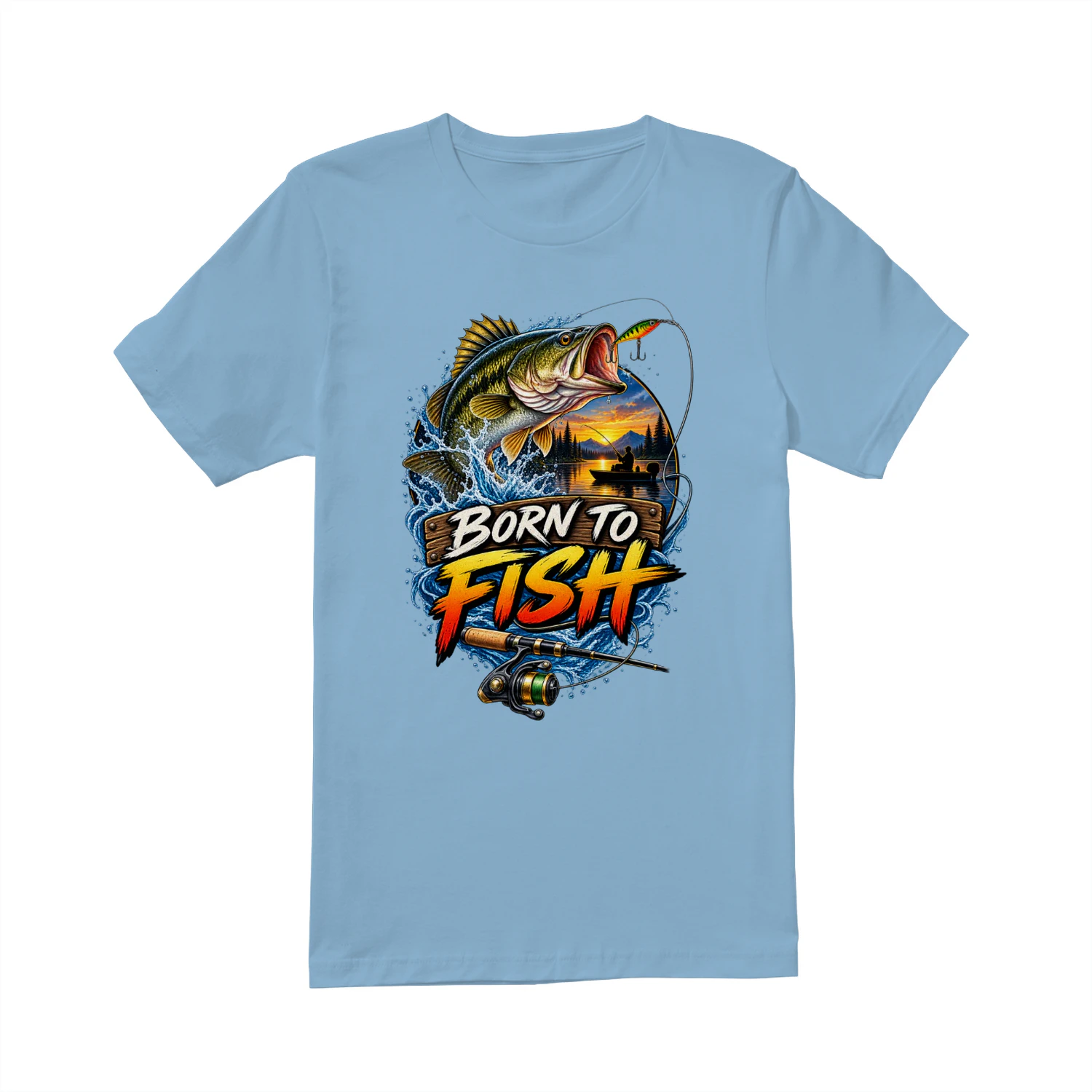 Born to Fish T-Shirt | Bass Fishing | Fisherman & Angler Fishing Tee