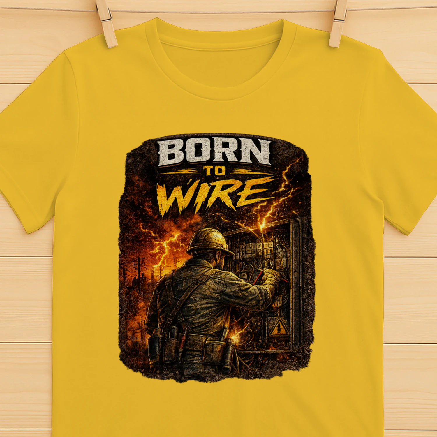 Born To Wire T-Shirt | Vintage Electrician Tee | Electrical Panel Worker Shirt