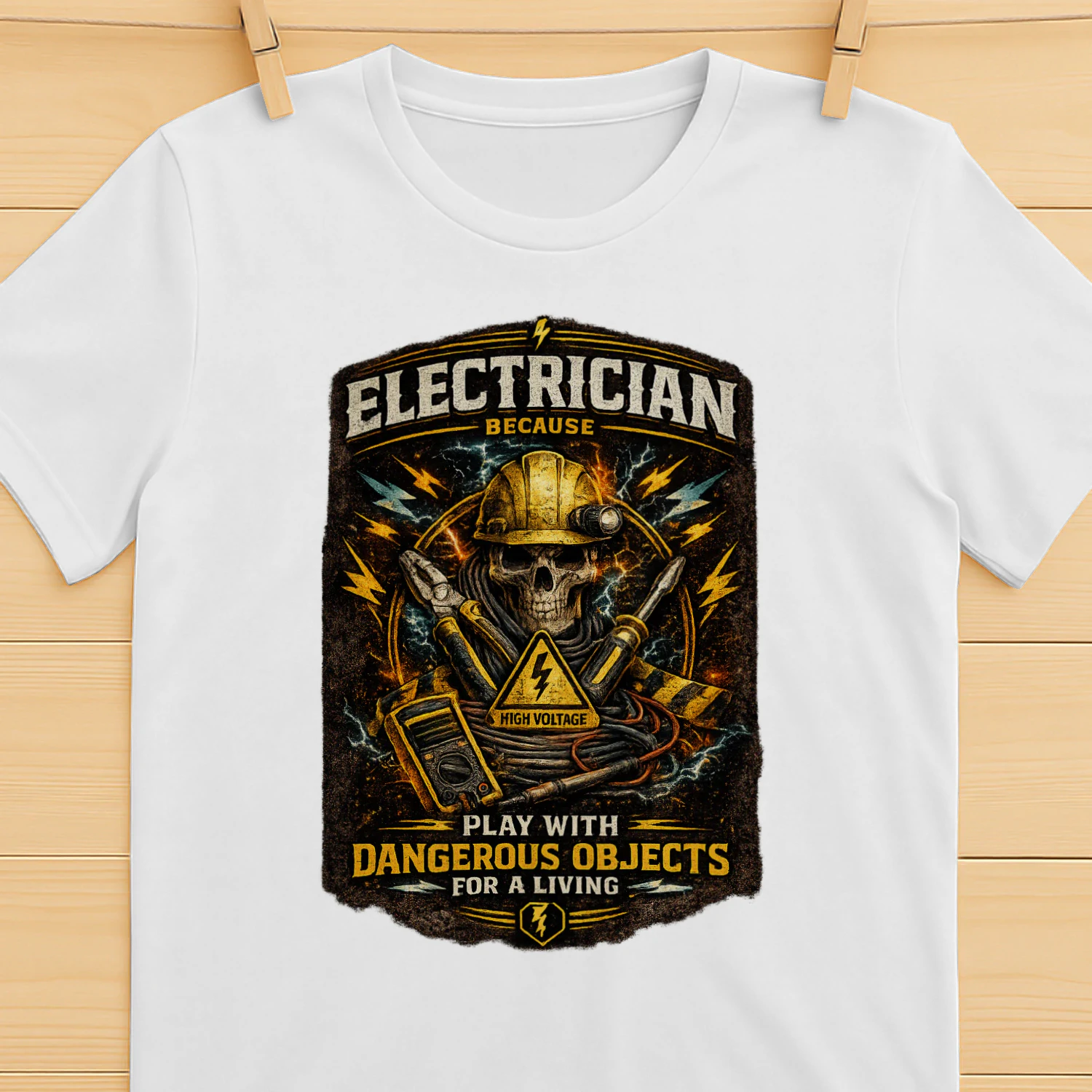 Play With Dangerous Objects For A Living T-Shirt | Funny Electrician Tee | High Voltage Worker Shirt