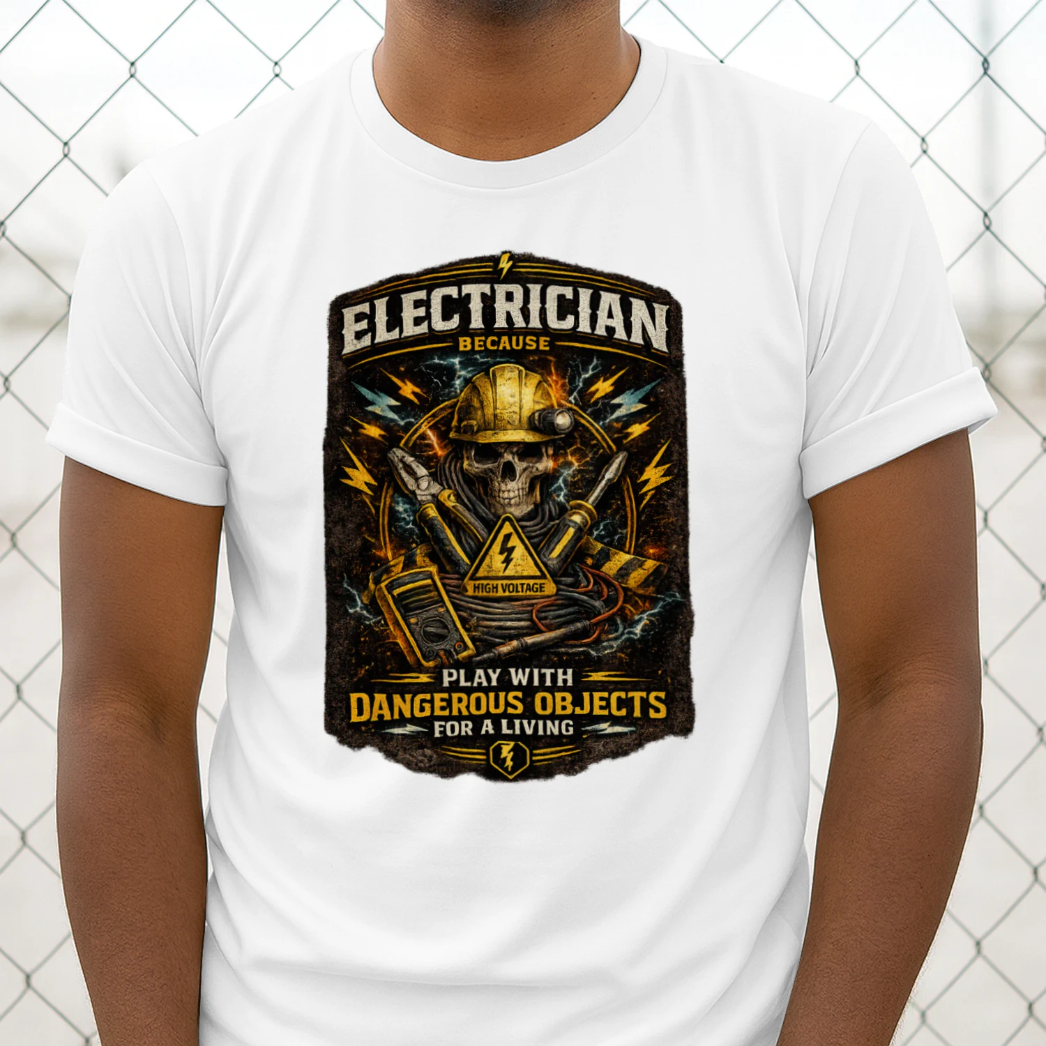 Play With Dangerous Objects For A Living T-Shirt | Funny Electrician Tee | High Voltage Worker Shirt