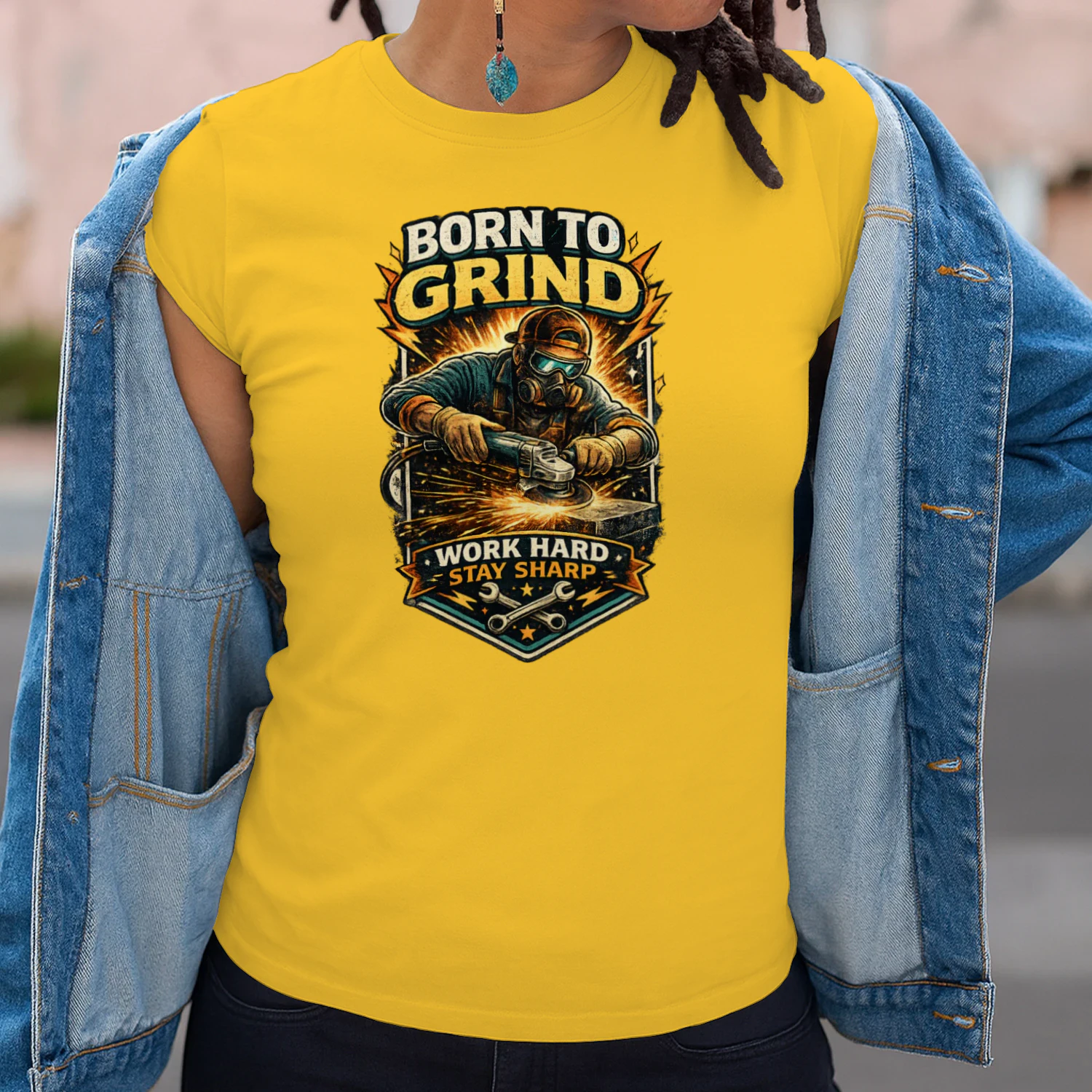 Born To Grind T-Shirt | Work Hard Stay Sharp | Metal Fabricator & Welder Tee