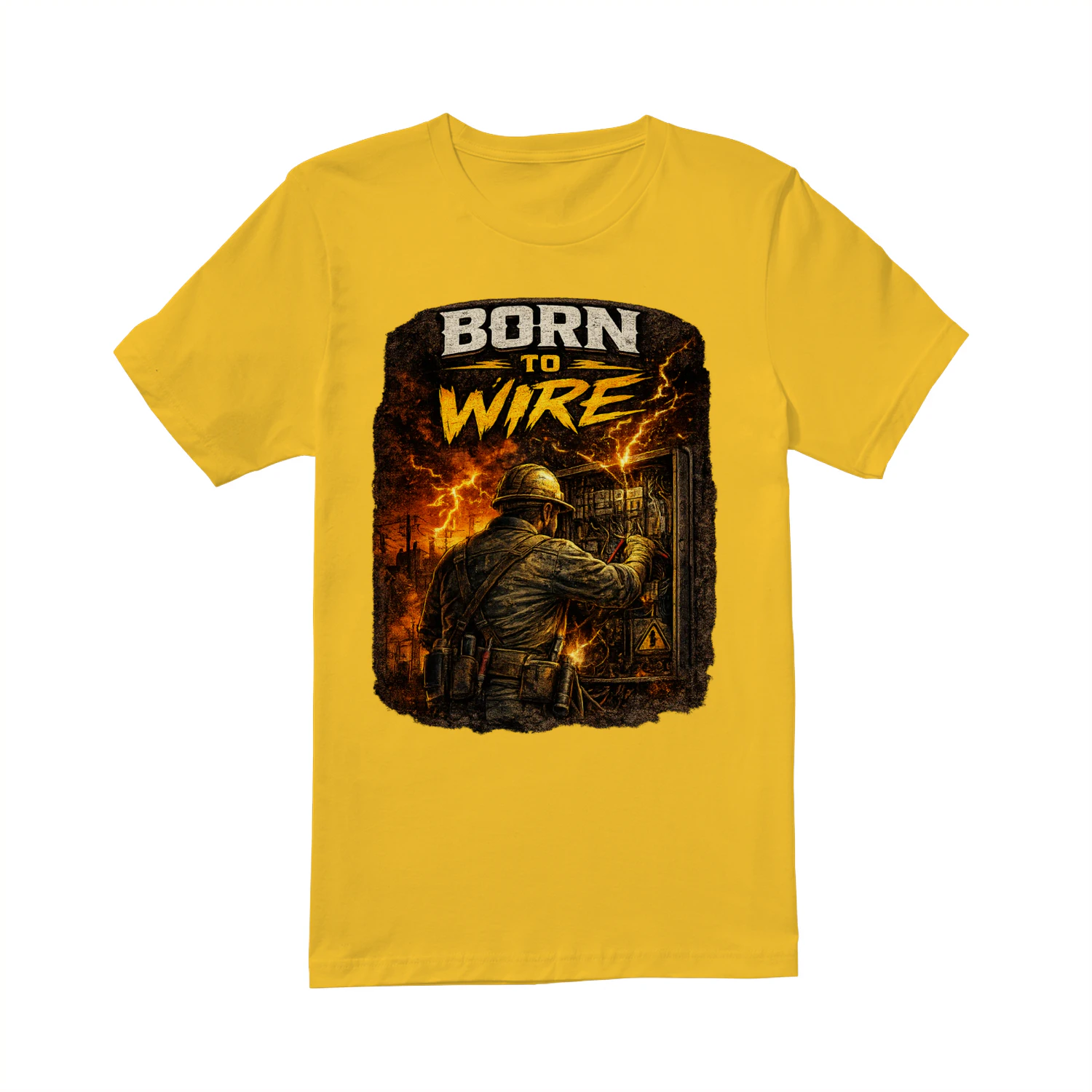 Born To Wire T-Shirt | Vintage Electrician Tee | Electrical Panel Worker Shirt