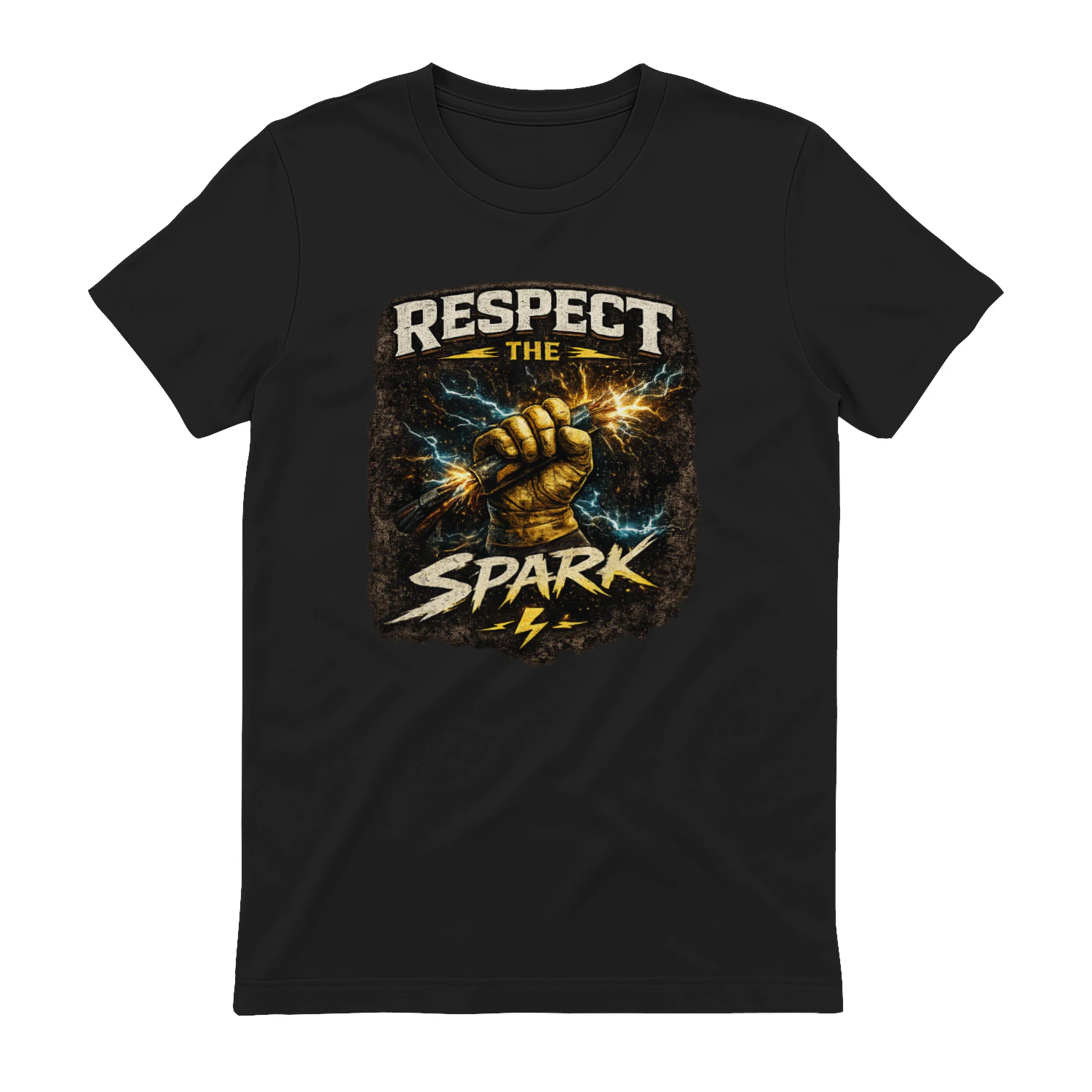 Respect The Spark T-Shirt | Vintage Electrician Tee | High Voltage Electrical Worker Shirt