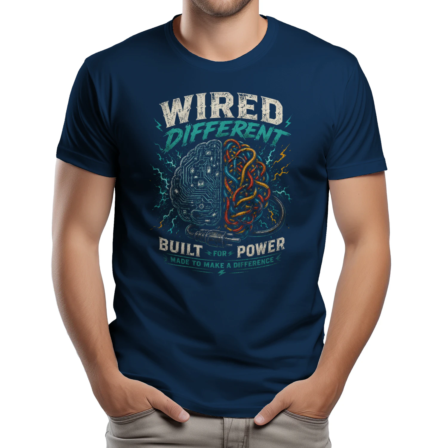 Wired Different T-Shirt | Funny Electrician Tee | Circuit Board Electrical Worker Shirt