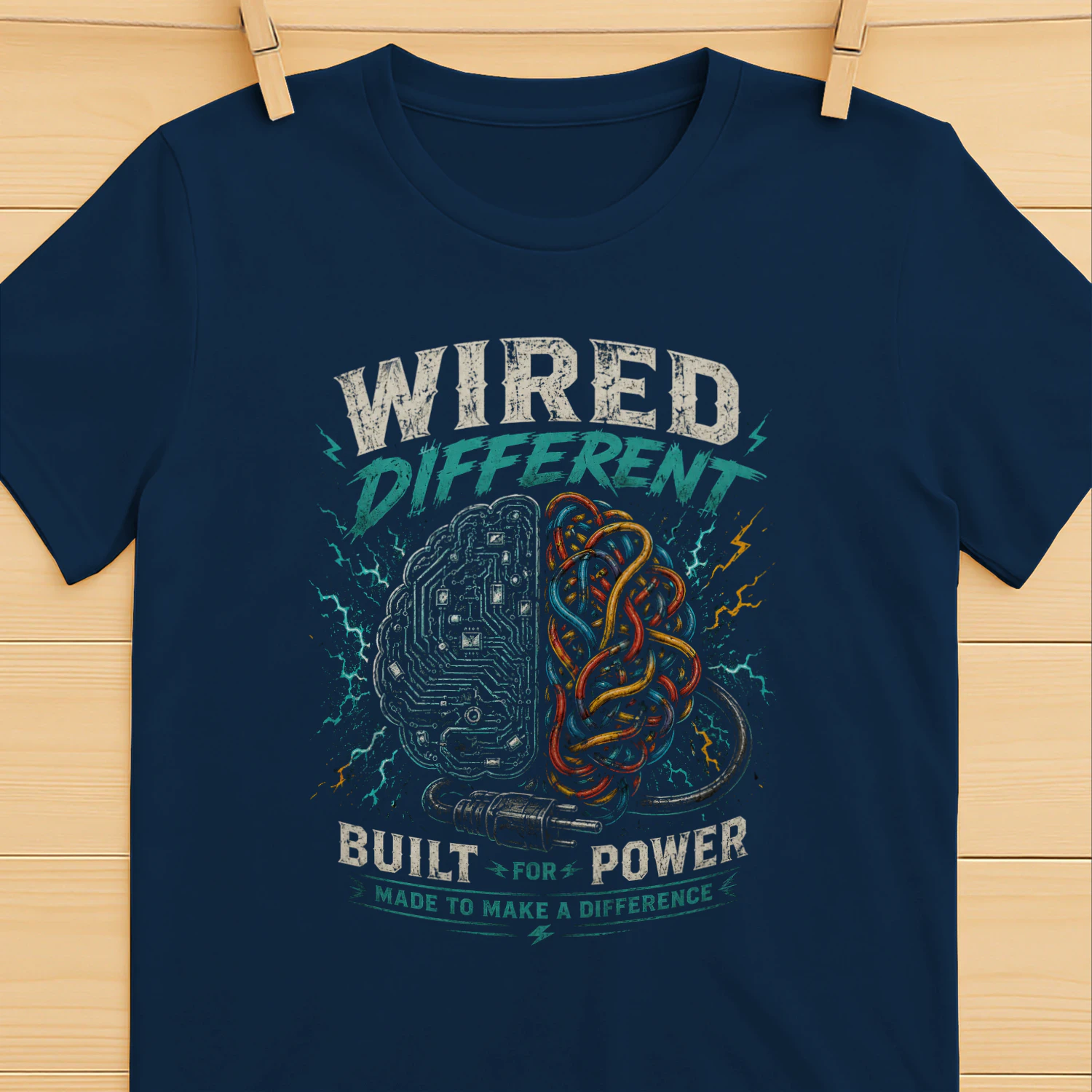 Wired Different T-Shirt | Funny Electrician Tee | Circuit Board Electrical Worker Shirt