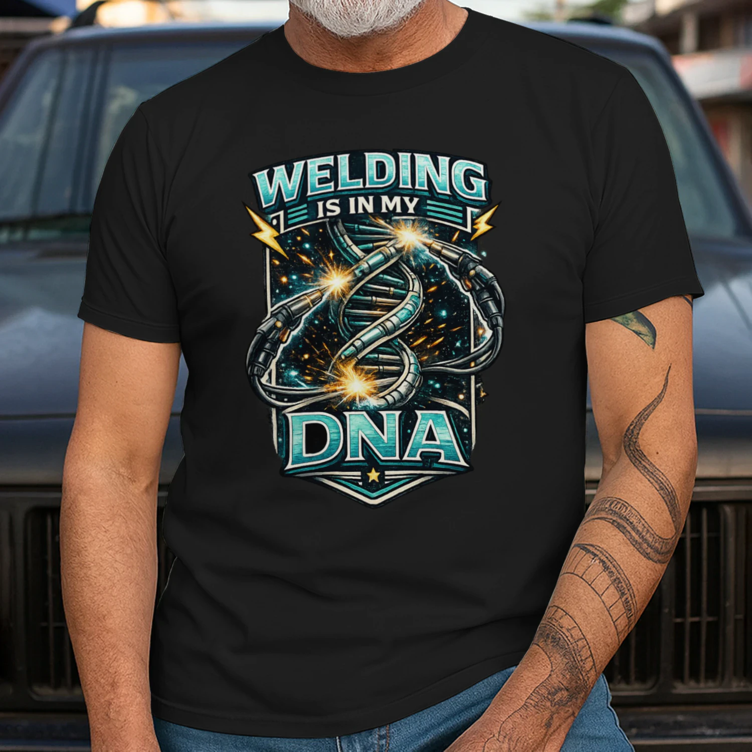 Welding Is In My DNA T-Shirt | Futuristic Welder Tee | Metal Fabricator Shirt