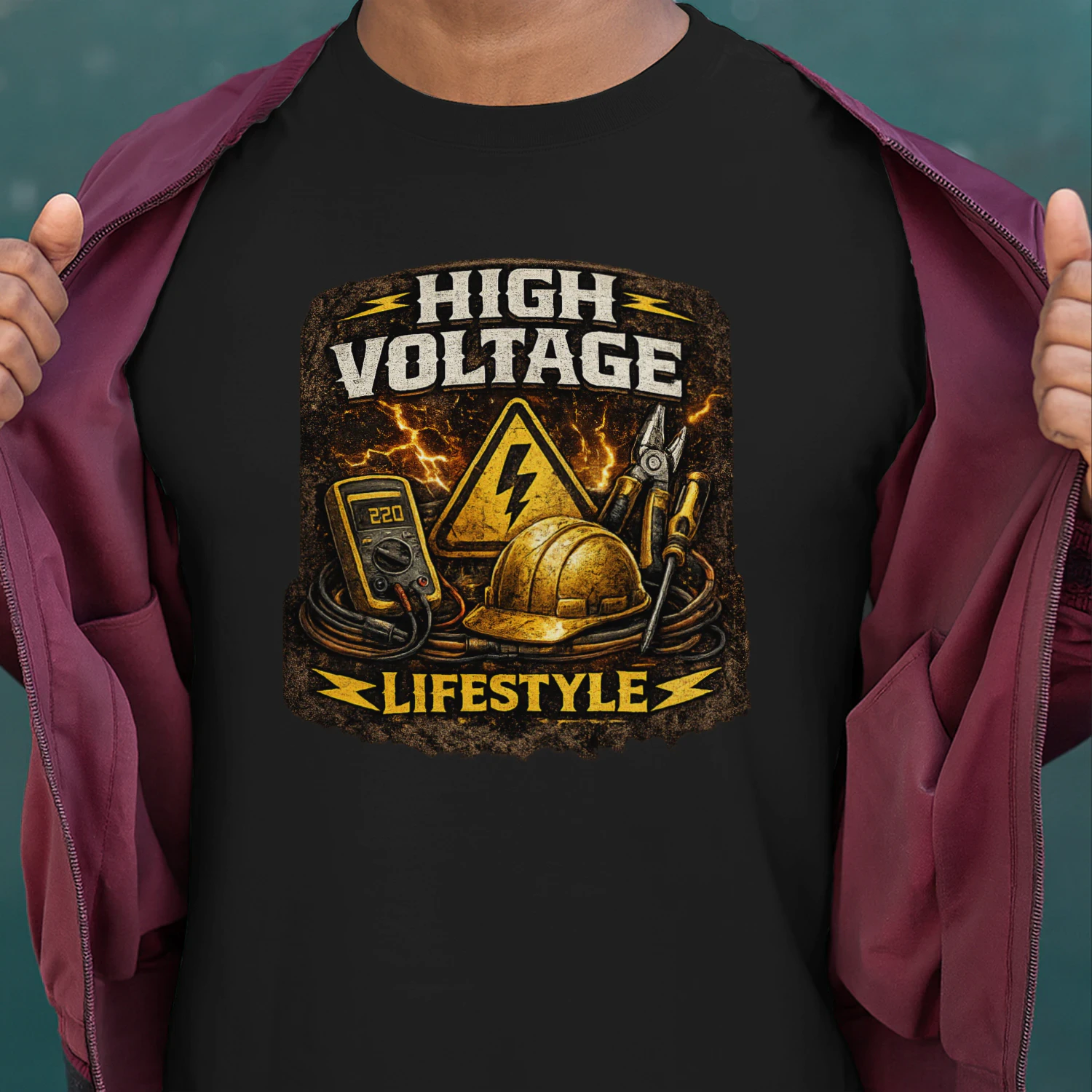 High Voltage Lifestyle T-Shirt | Vintage Electrician Tee | Electrical Worker Shirt