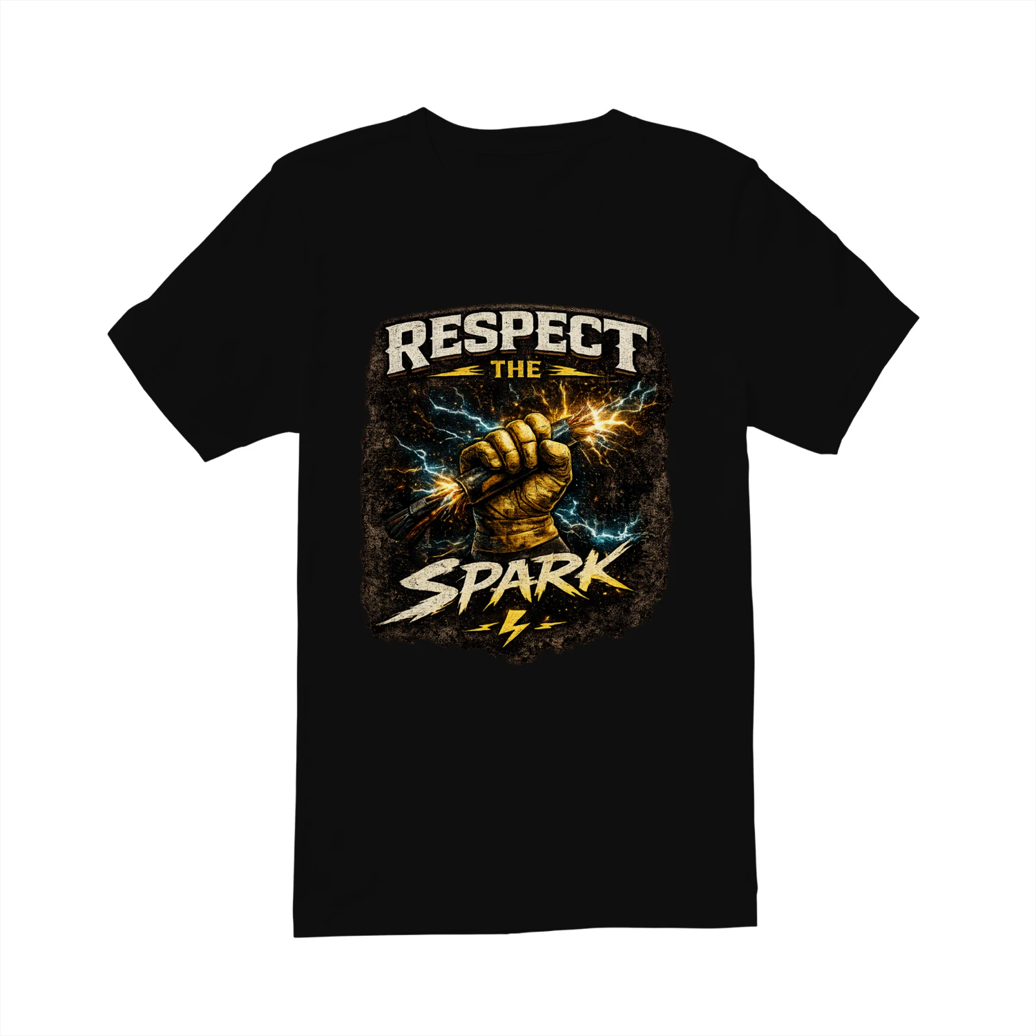 Respect The Spark T-Shirt | Vintage Electrician Tee | High Voltage Electrical Worker Shirt