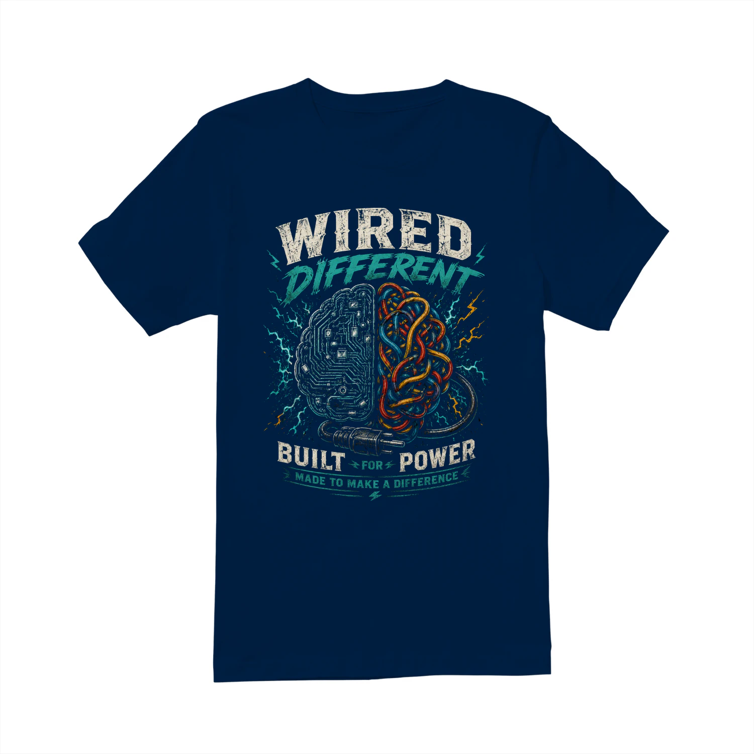 Wired Different T-Shirt | Funny Electrician Tee | Circuit Board Electrical Worker Shirt