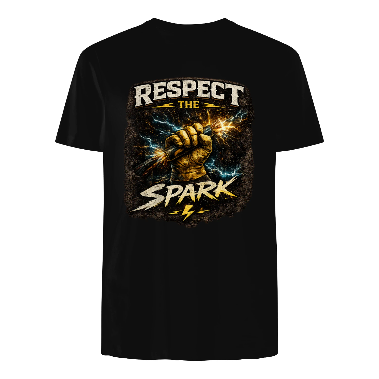Respect The Spark T-Shirt | Vintage Electrician Tee | High Voltage Electrical Worker Shirt