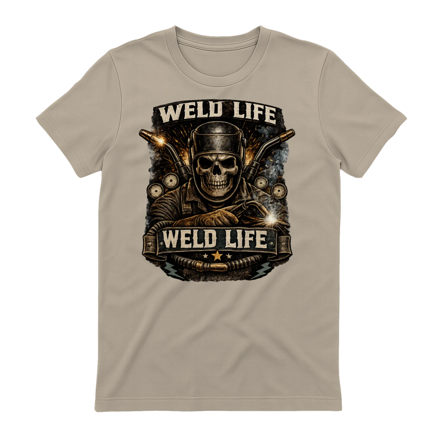 Weld Life T-Shirt | Vintage Skull Welder Tee | Metal Fabricator Welding Shirt