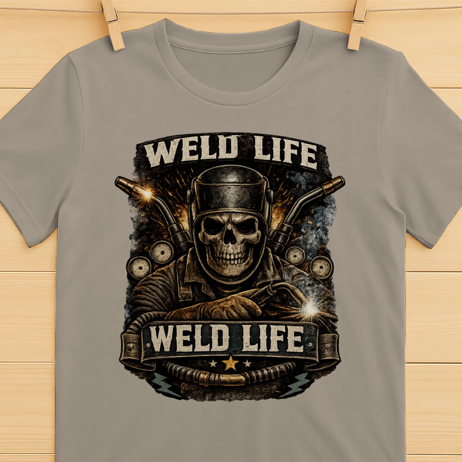 Weld Life T-Shirt | Vintage Skull Welder Tee | Metal Fabricator Welding Shirt