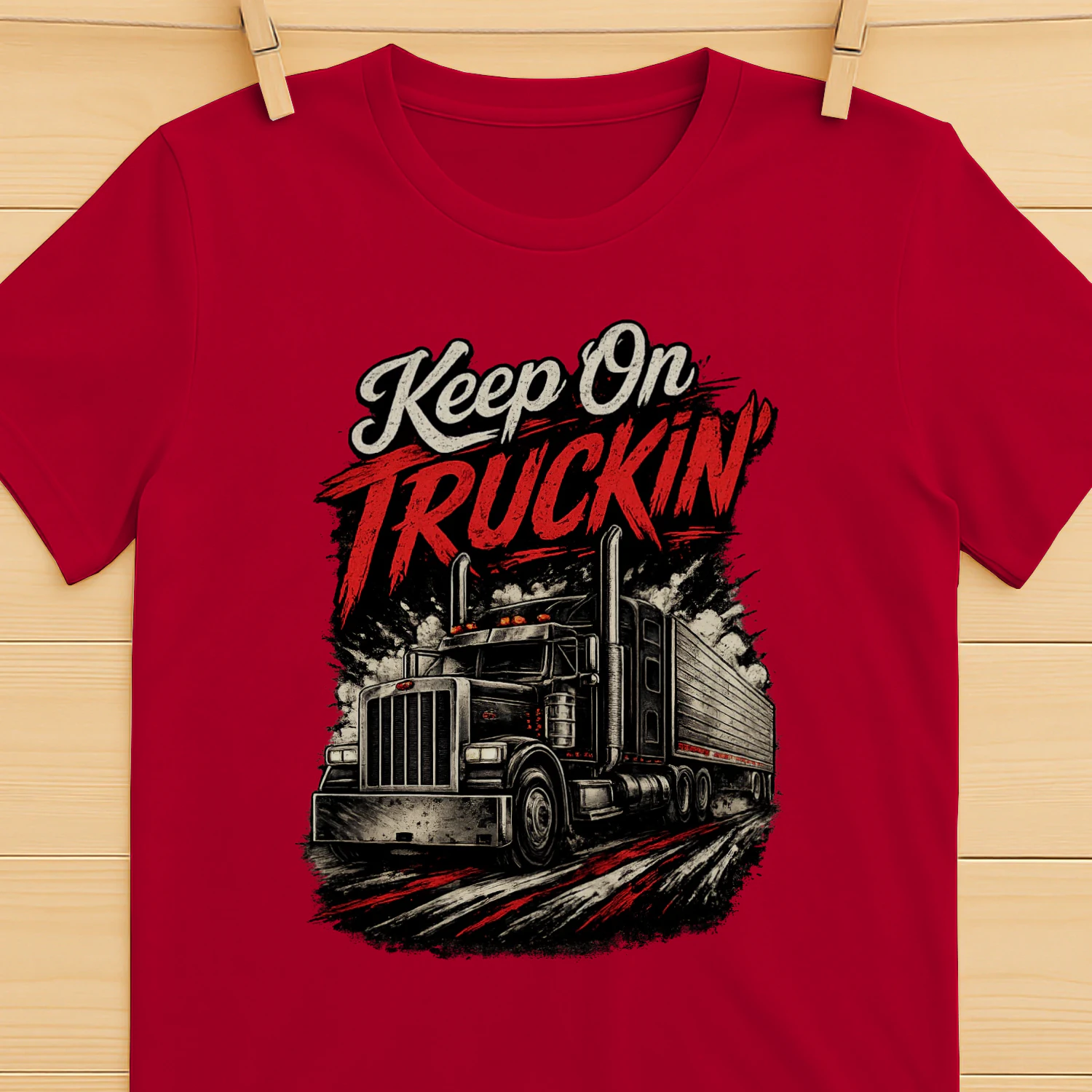 Keep On Truckin' T-Shirt | Vintage Semi Truck Driver Tee | Big Rig Trucker Shirt