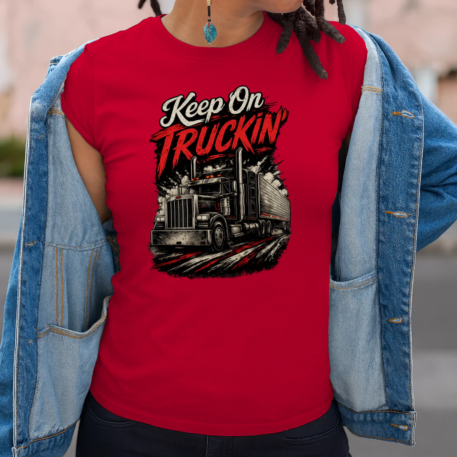 Keep On Truckin' T-Shirt | Vintage Semi Truck Driver Tee | Big Rig Trucker Shirt