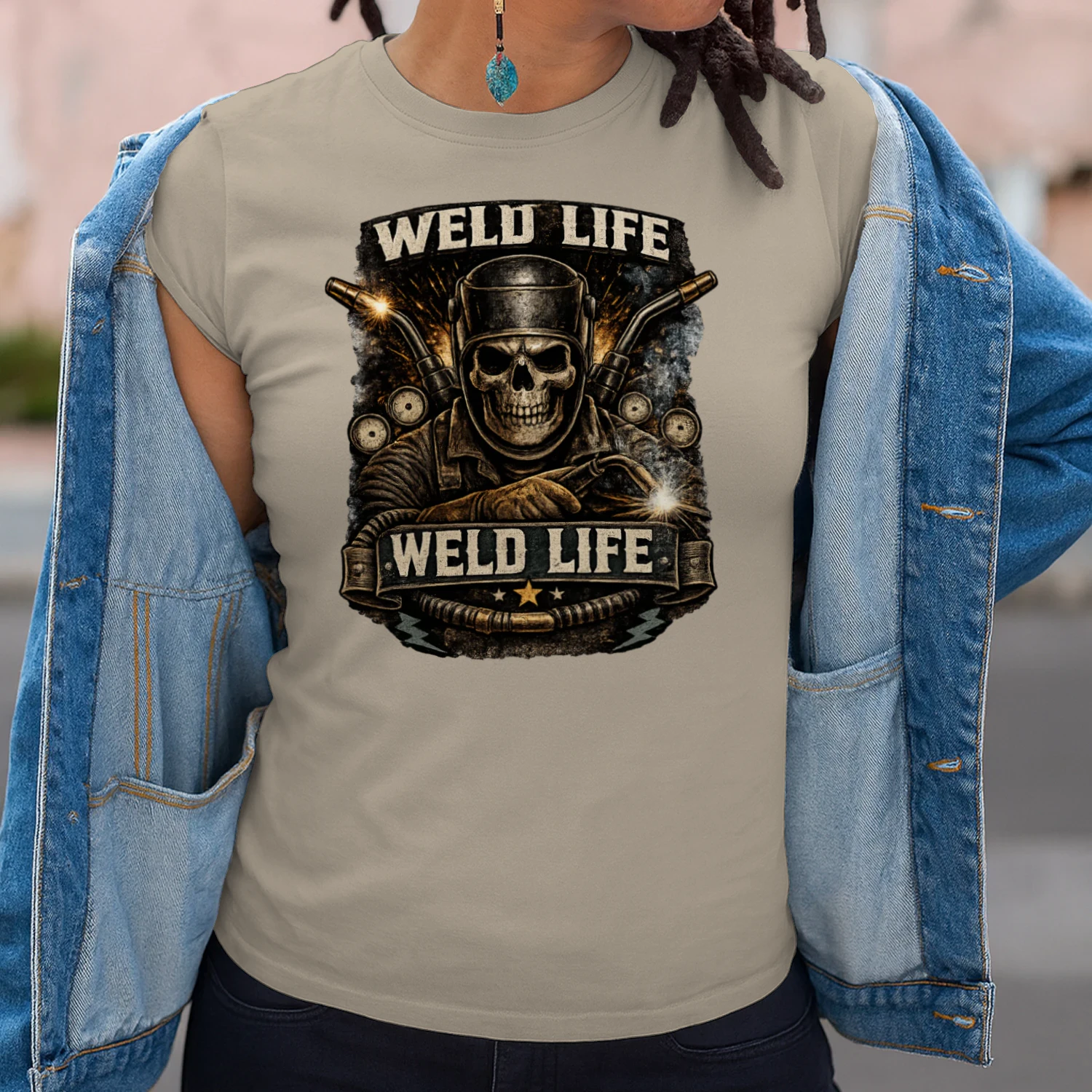 Weld Life T-Shirt | Vintage Skull Welder Tee | Metal Fabricator Welding Shirt