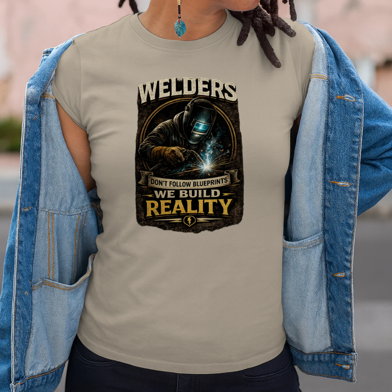 Don't Follow Blueprints We Build Reality T-Shirt | Vintage Welder Tee | Welding Fabricator Shirt