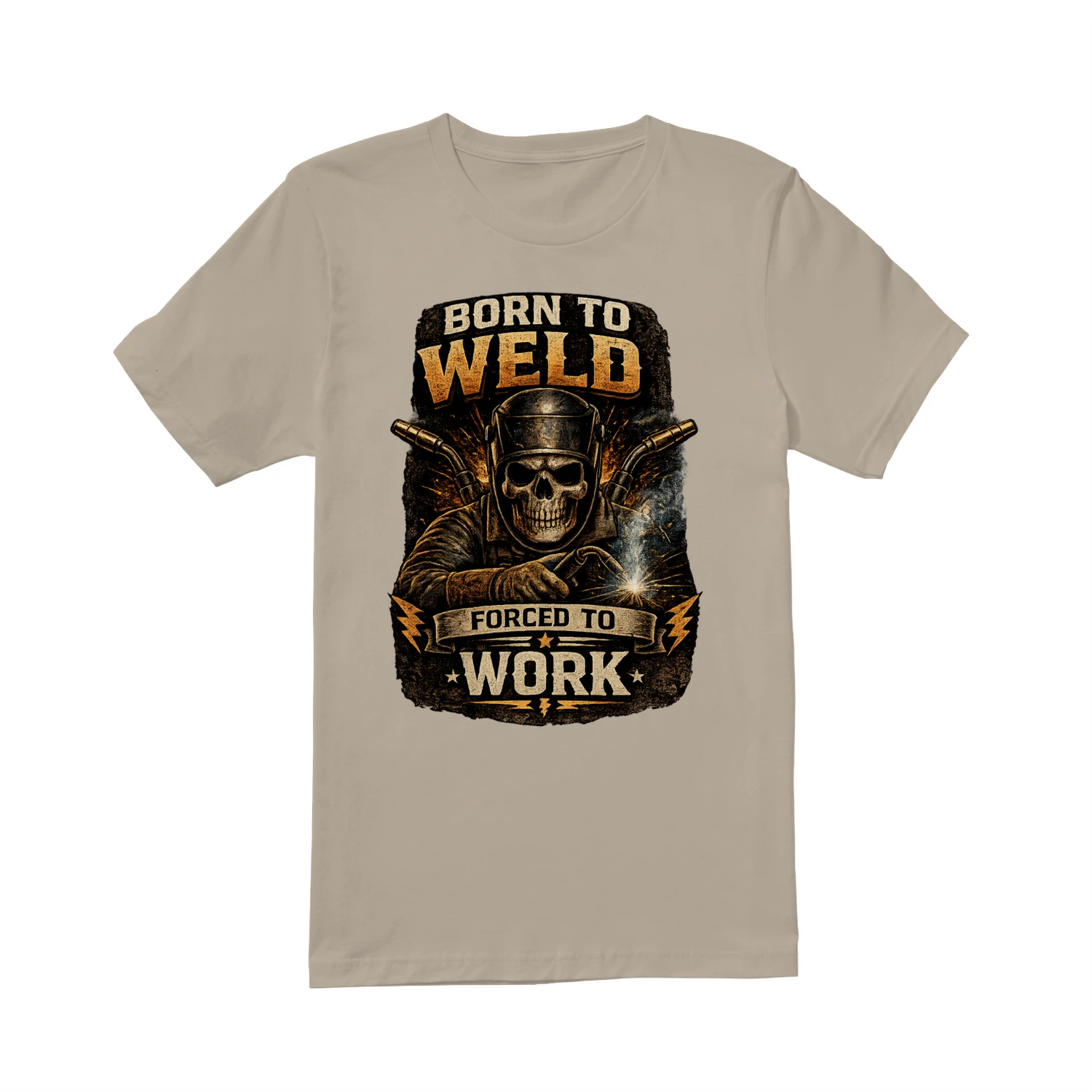 Born To Weld Forced To Work T-Shirt | Vintage Skull Welder Tee | Funny Welding Shirt