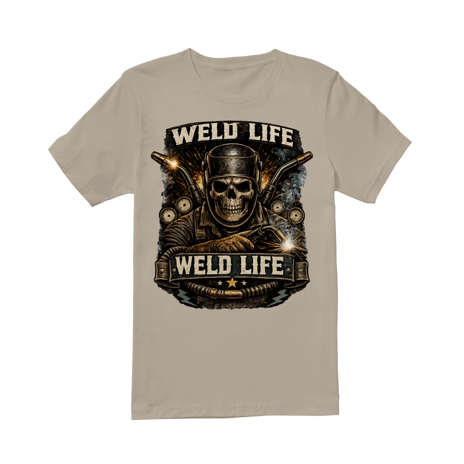 Weld Life T-Shirt | Vintage Skull Welder Tee | Metal Fabricator Welding Shirt