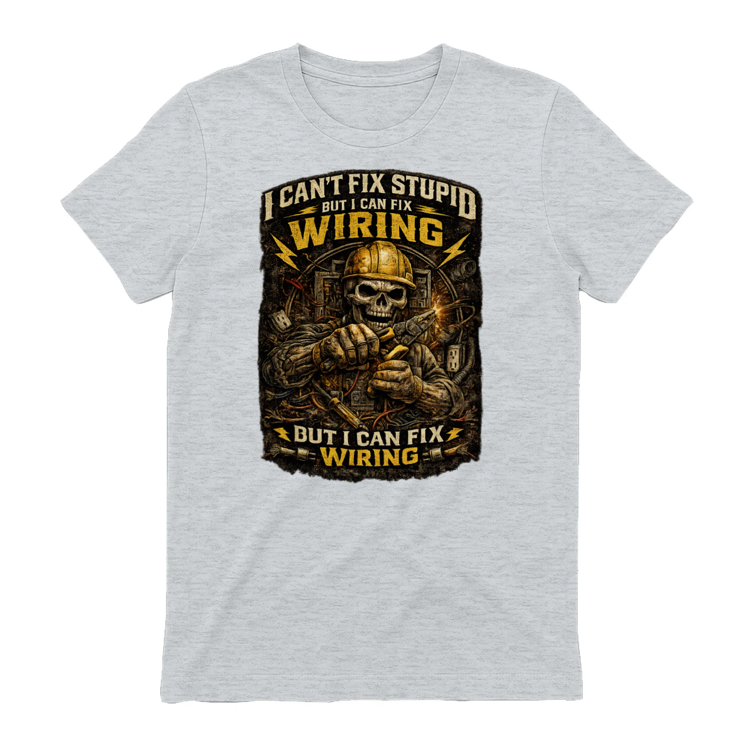 I Can't Fix Stupid But I Can Fix Wiring T-Shirt | Funny Electrician Tee | Vintage Electrical Worker Shirt