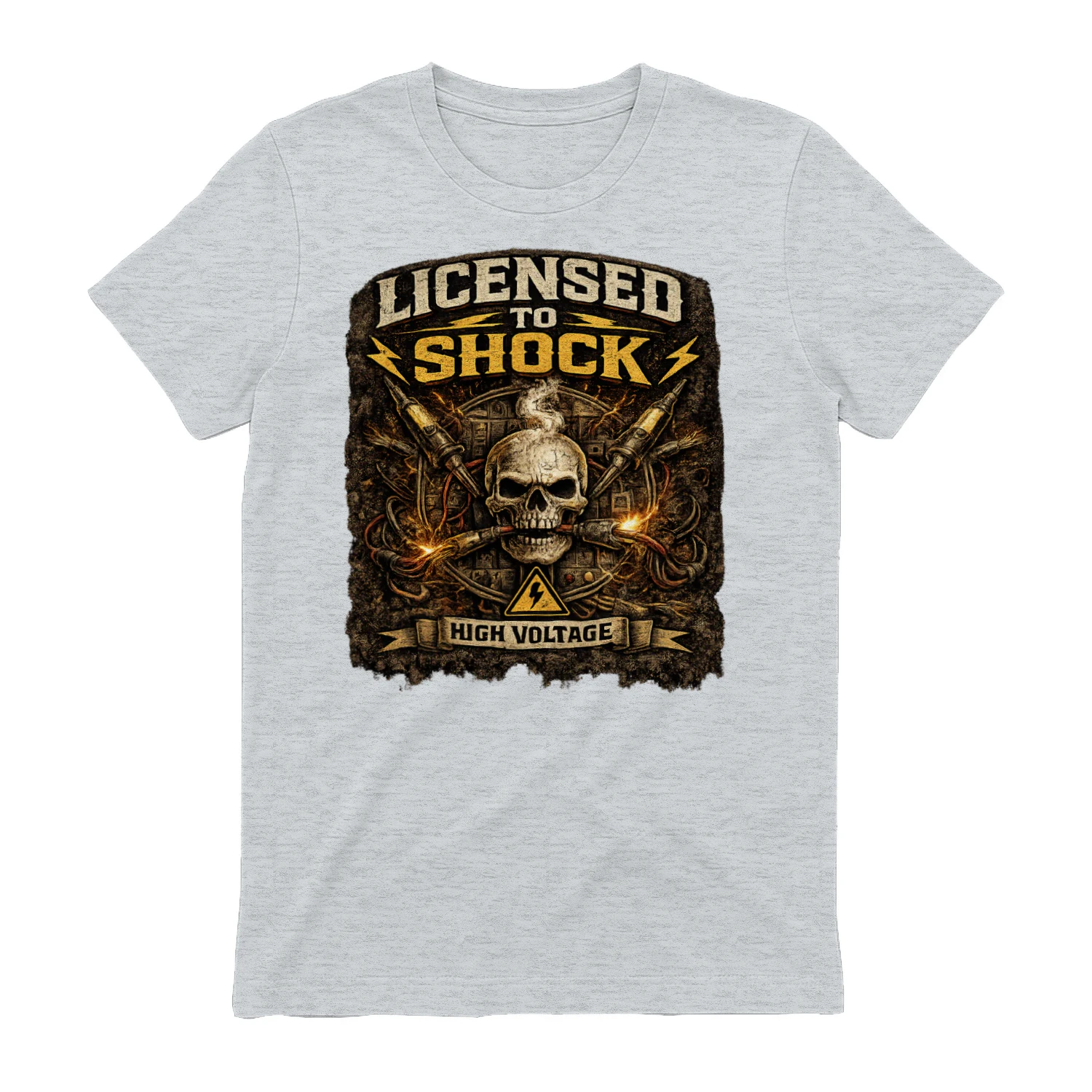 Licensed To Shock T-Shirt | High Voltage Electrician Tee | Vintage Electrical Worker Shirt