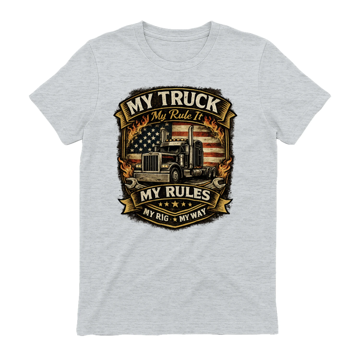 My Truck My Rules T-Shirt | Funny Trucker Tee | Semi Truck Driver Shirt