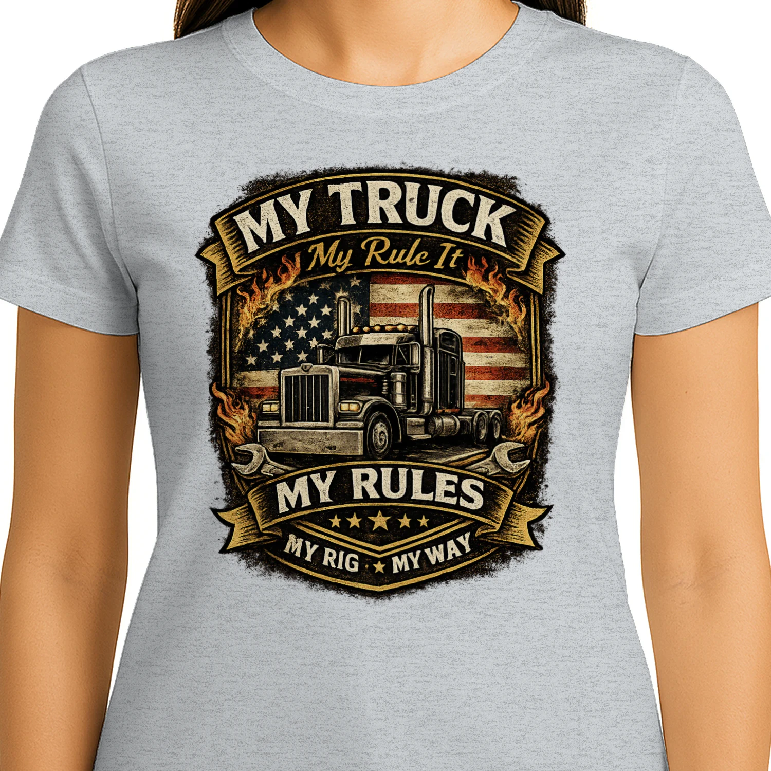 My Truck My Rules T-Shirt | Funny Trucker Tee | Semi Truck Driver Shirt