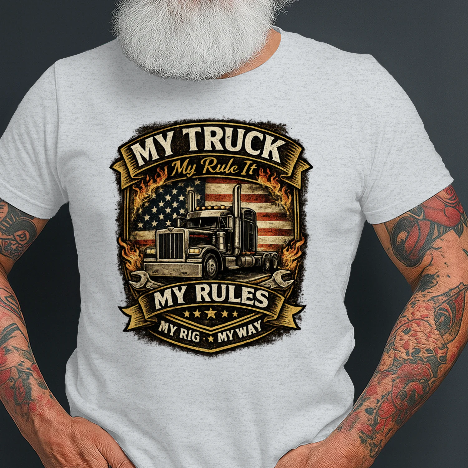 My Truck My Rules T-Shirt | Funny Trucker Tee | Semi Truck Driver Shirt
