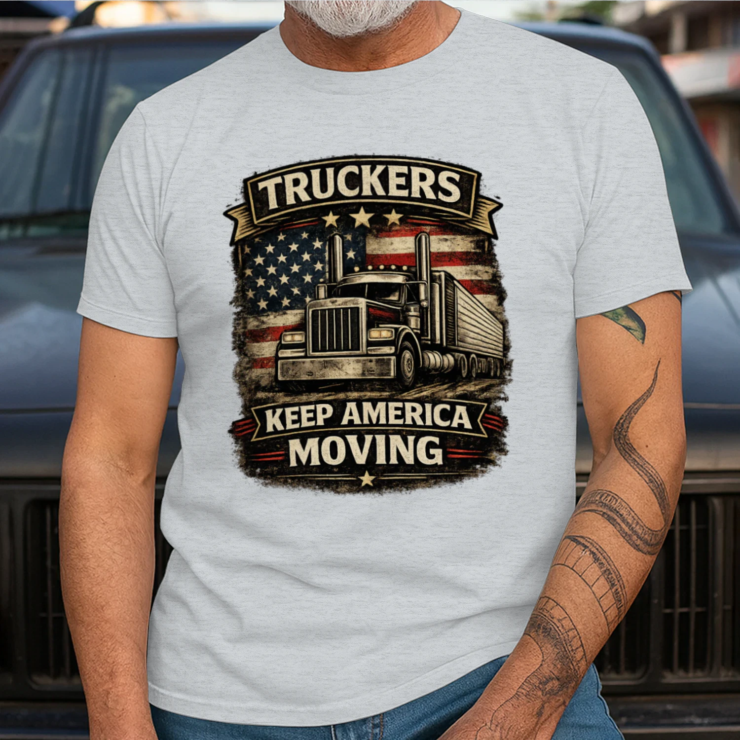 Truckers Keep America Moving T-Shirt | Patriotic American Trucker Tee