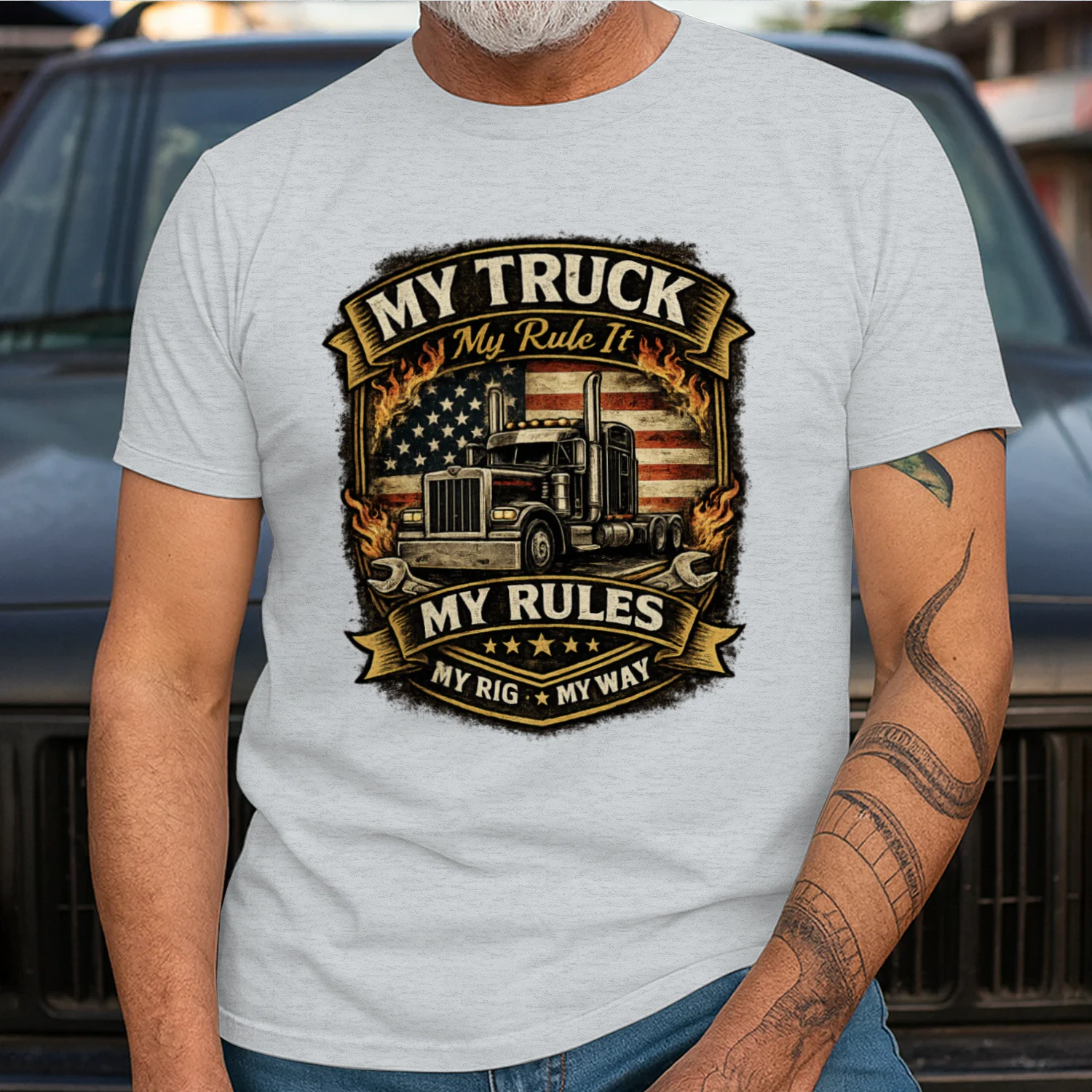 My Truck My Rules T-Shirt | Funny Trucker Tee | Semi Truck Driver Shirt