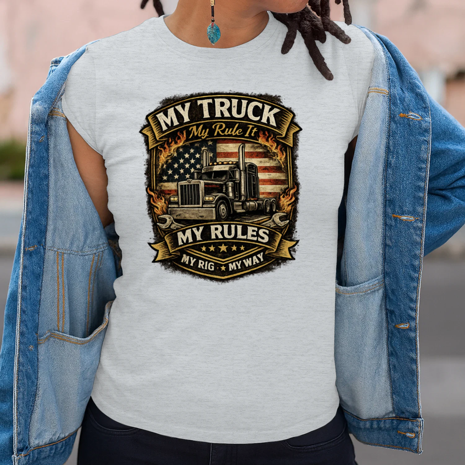 My Truck My Rules T-Shirt | Funny Trucker Tee | Semi Truck Driver Shirt