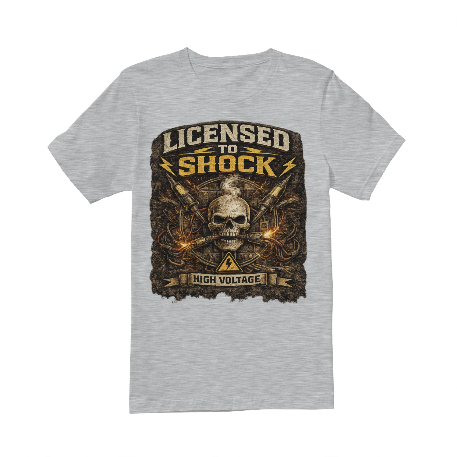 Licensed To Shock T-Shirt | High Voltage Electrician Tee | Vintage Electrical Worker Shirt