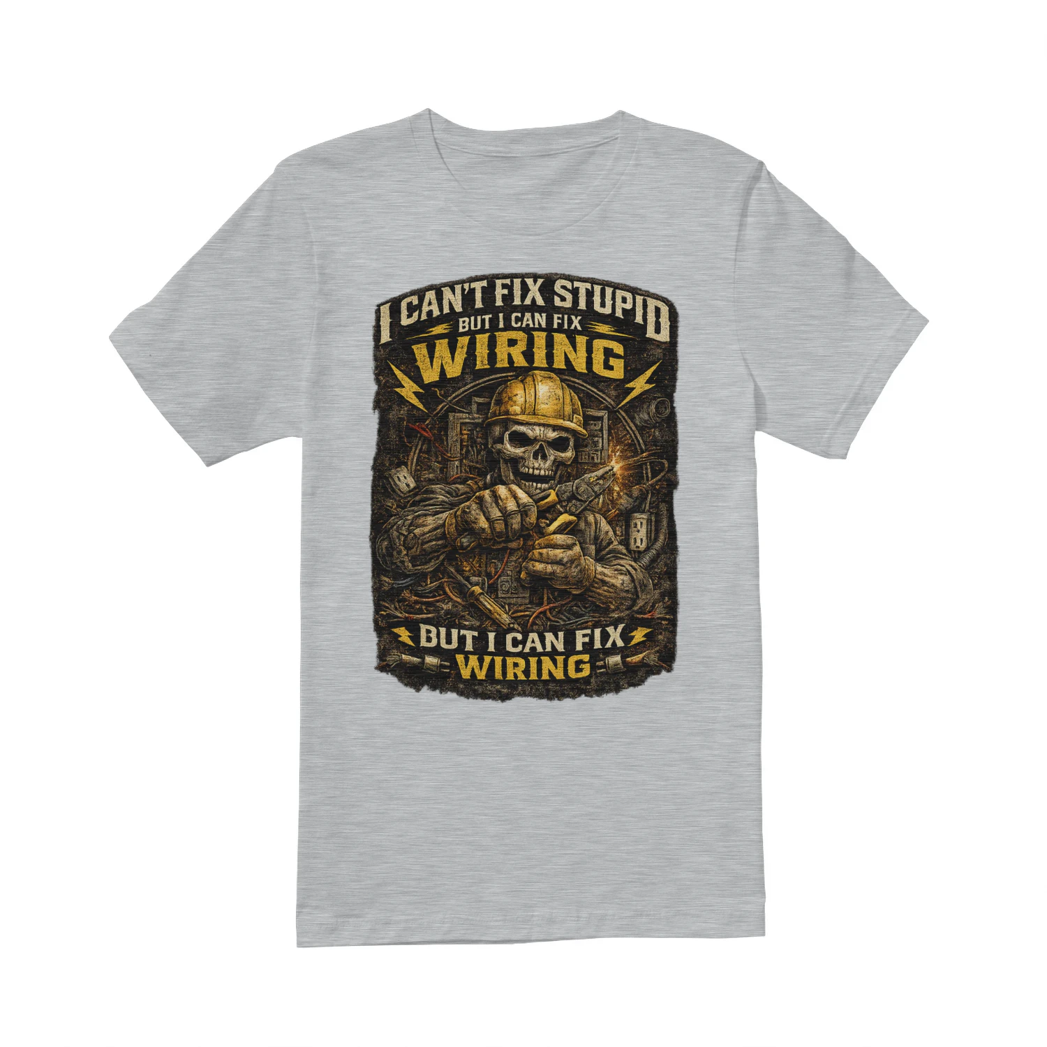 I Can't Fix Stupid But I Can Fix Wiring T-Shirt | Funny Electrician Tee | Vintage Electrical Worker Shirt