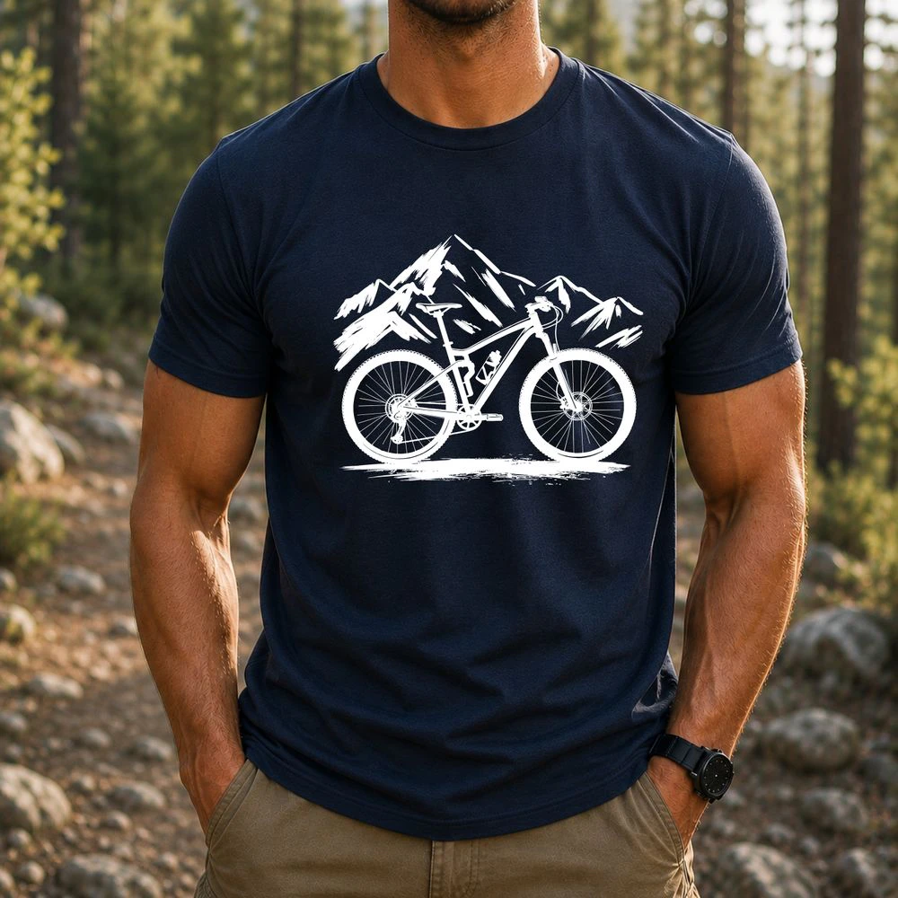 Mountain Bike Adventure Shirt – MTB Cycling Mountain Landscape Graphic Tee