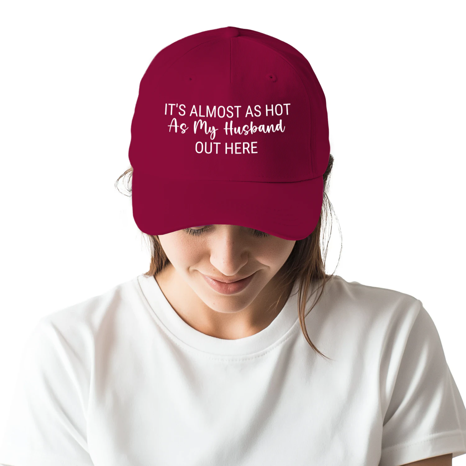 It's Almost As Hot As My Husband Out Here Hat | Funny Wife Hat | Bachelorette Hat | Beach Hat | Honeymoon Hat