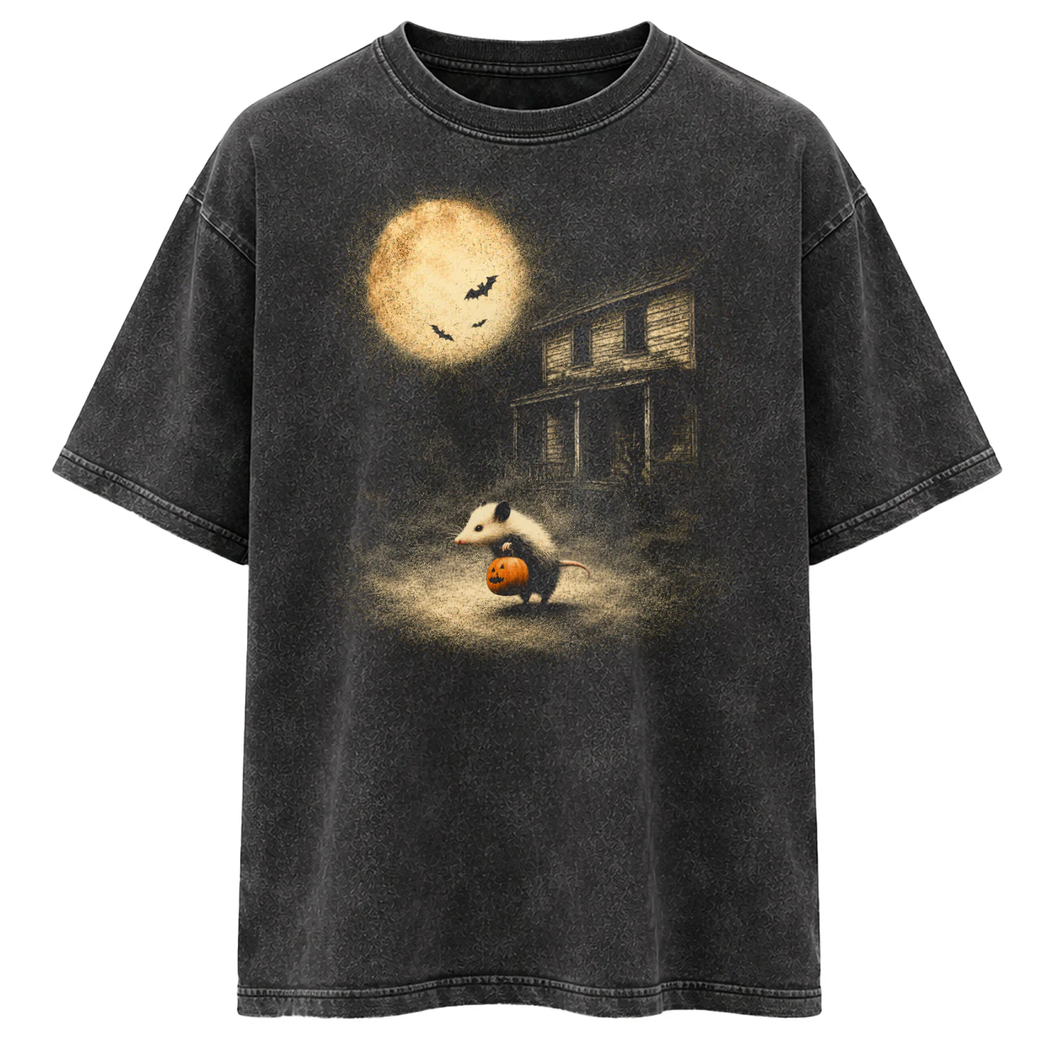 Vintage Opossum Halloween Cute Possum Pumpkin Spooky Moon