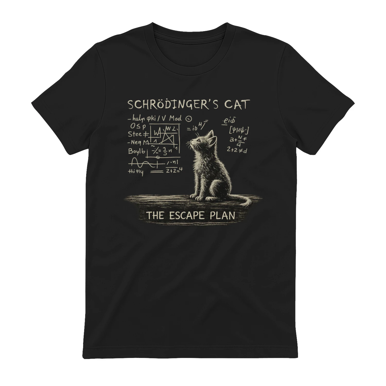 Schrödinger Cat Quantum Physics Vintage Graphic Tee