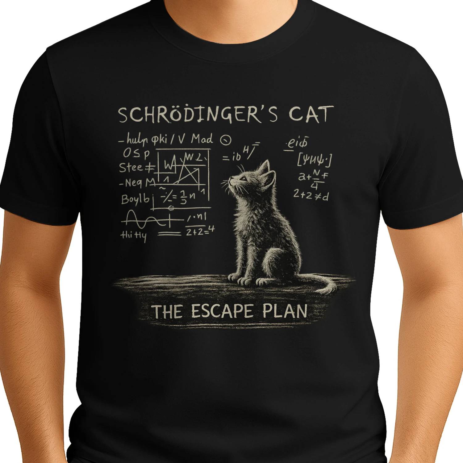Schrödinger Cat Quantum Physics Vintage Graphic Tee