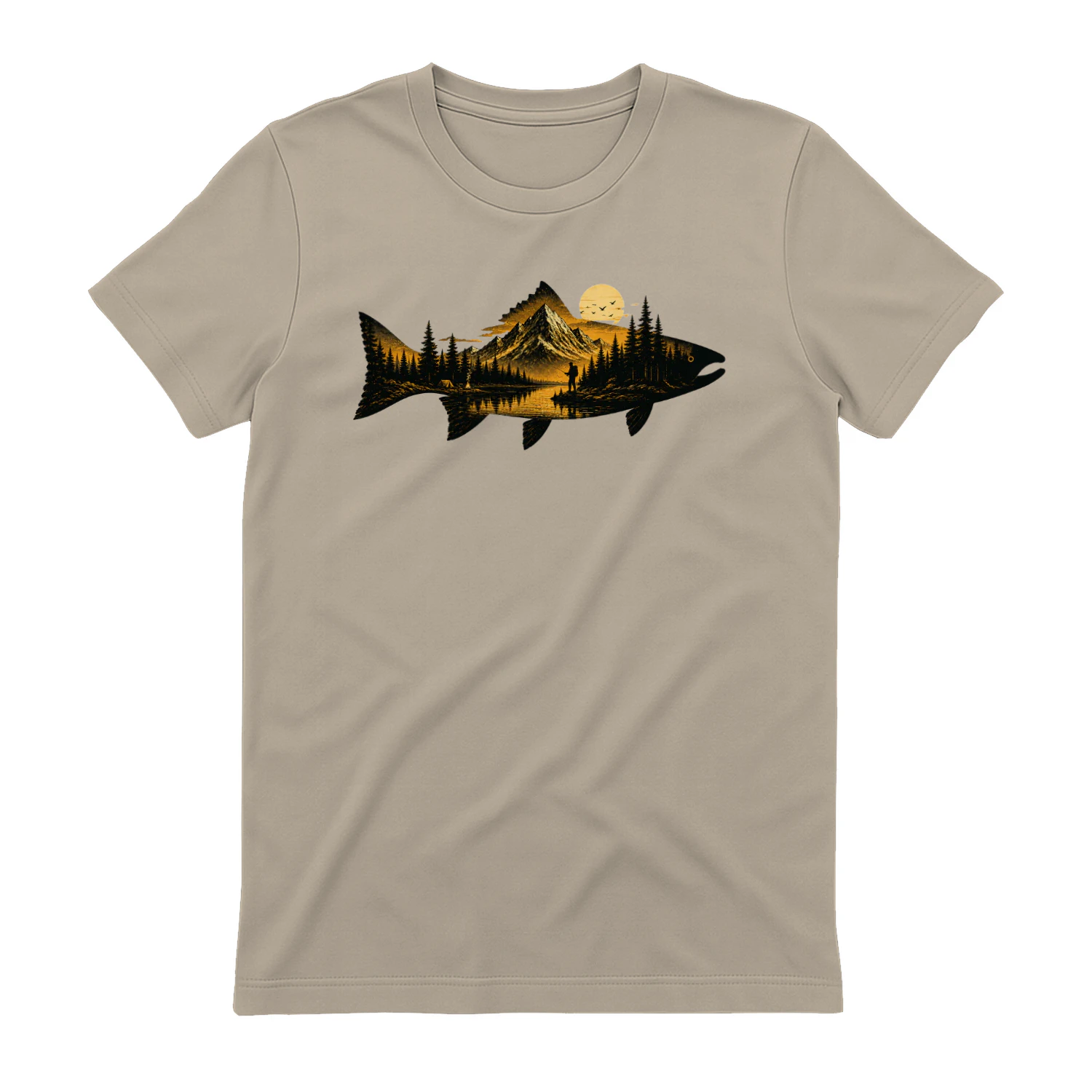 Mountain River Fishing Adventure Vintage Graphic Tee