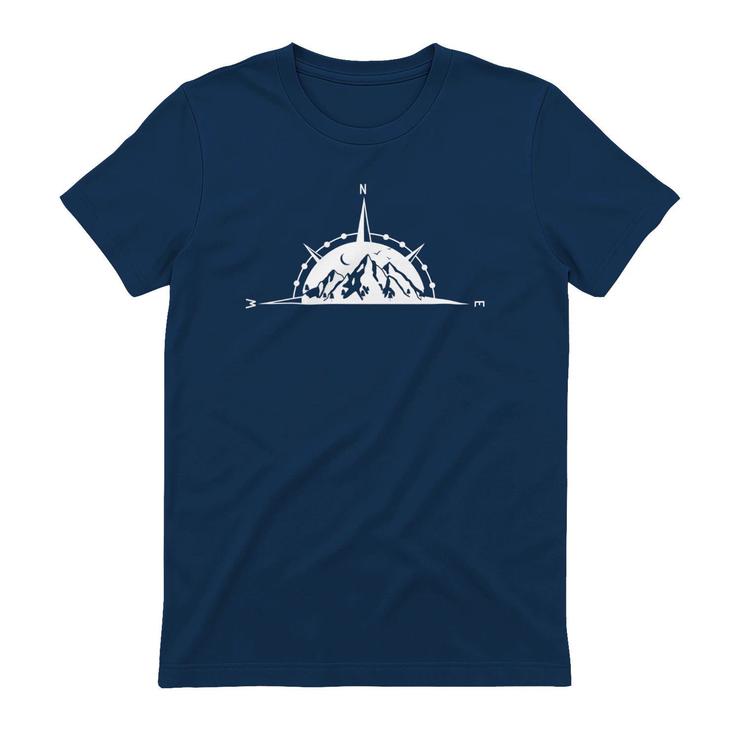 Mountain Compass Adventure Minimalist Outdoor Explorer Graphic Design