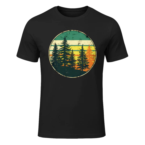 Retro Forest Sunset