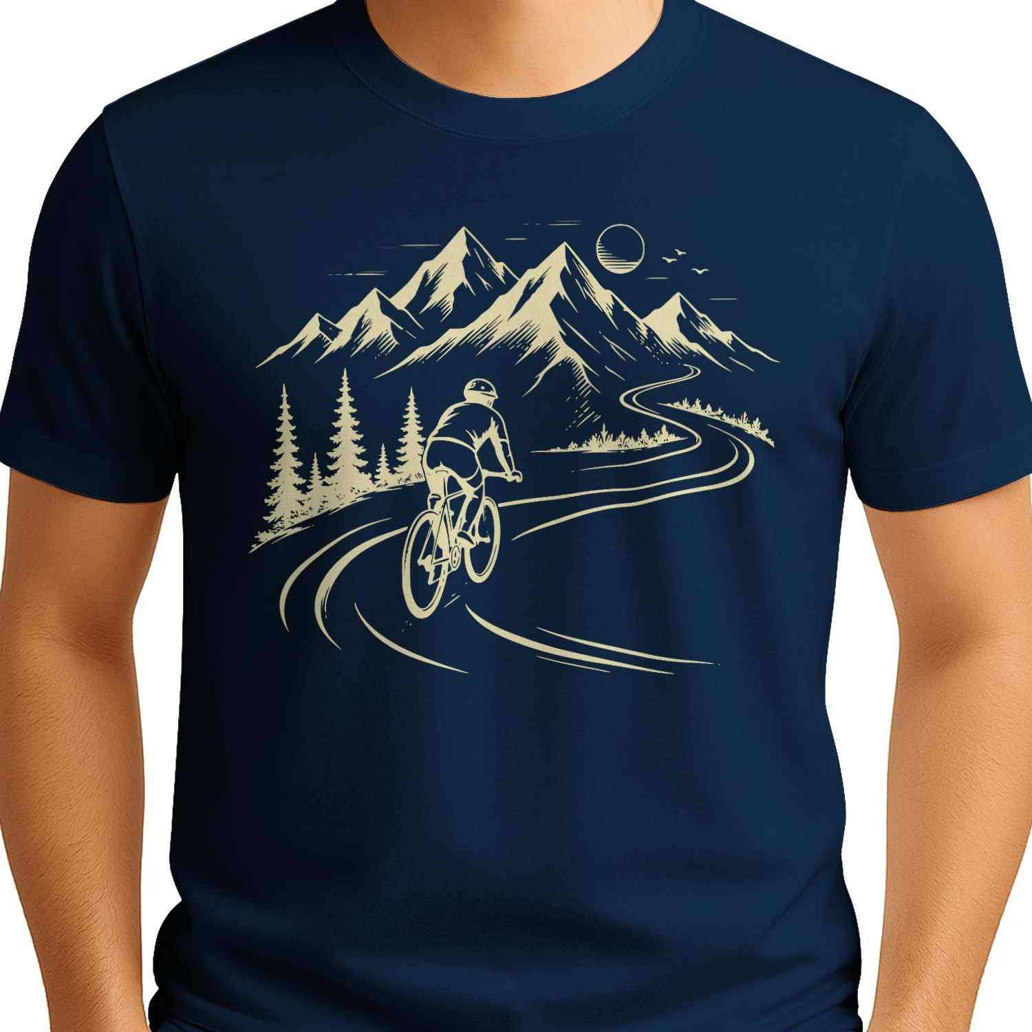 Ride Into The Wild – Mountain Cycling Adventure Graphic Tee Design