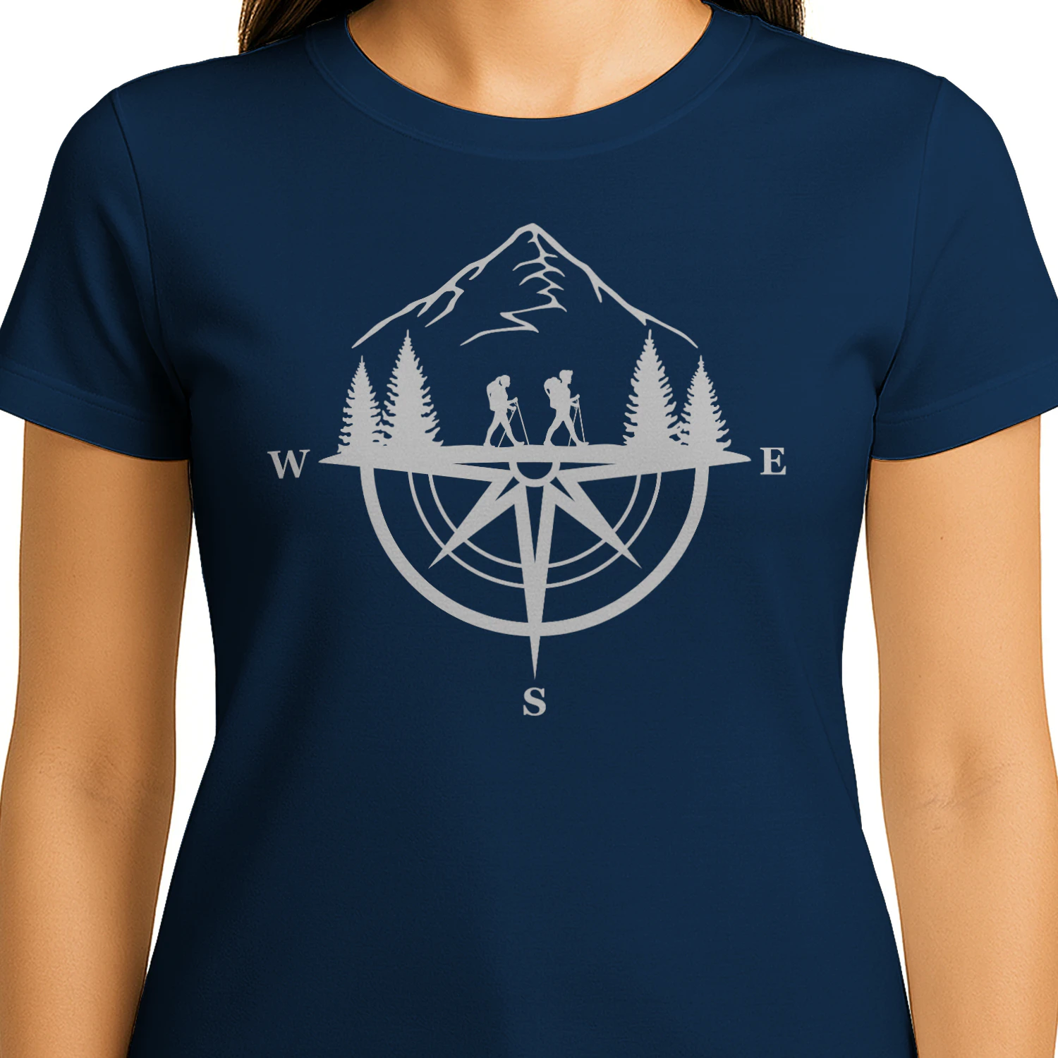 Find Your Path – Mountain Hiking Compass Adventure Graphic Tee