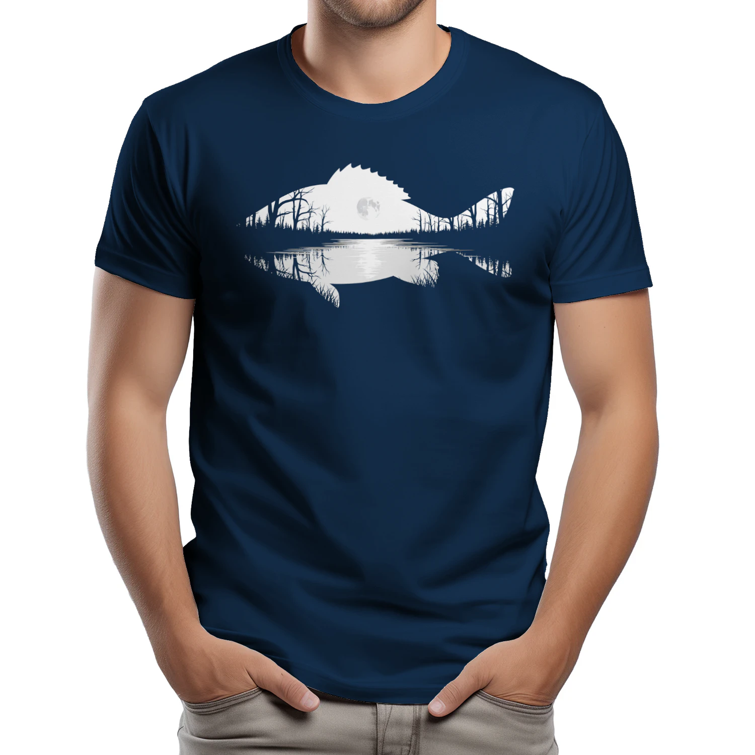Trout Wilderness Reflection – Mountain Lake Fishing Adventure Graphic Tee