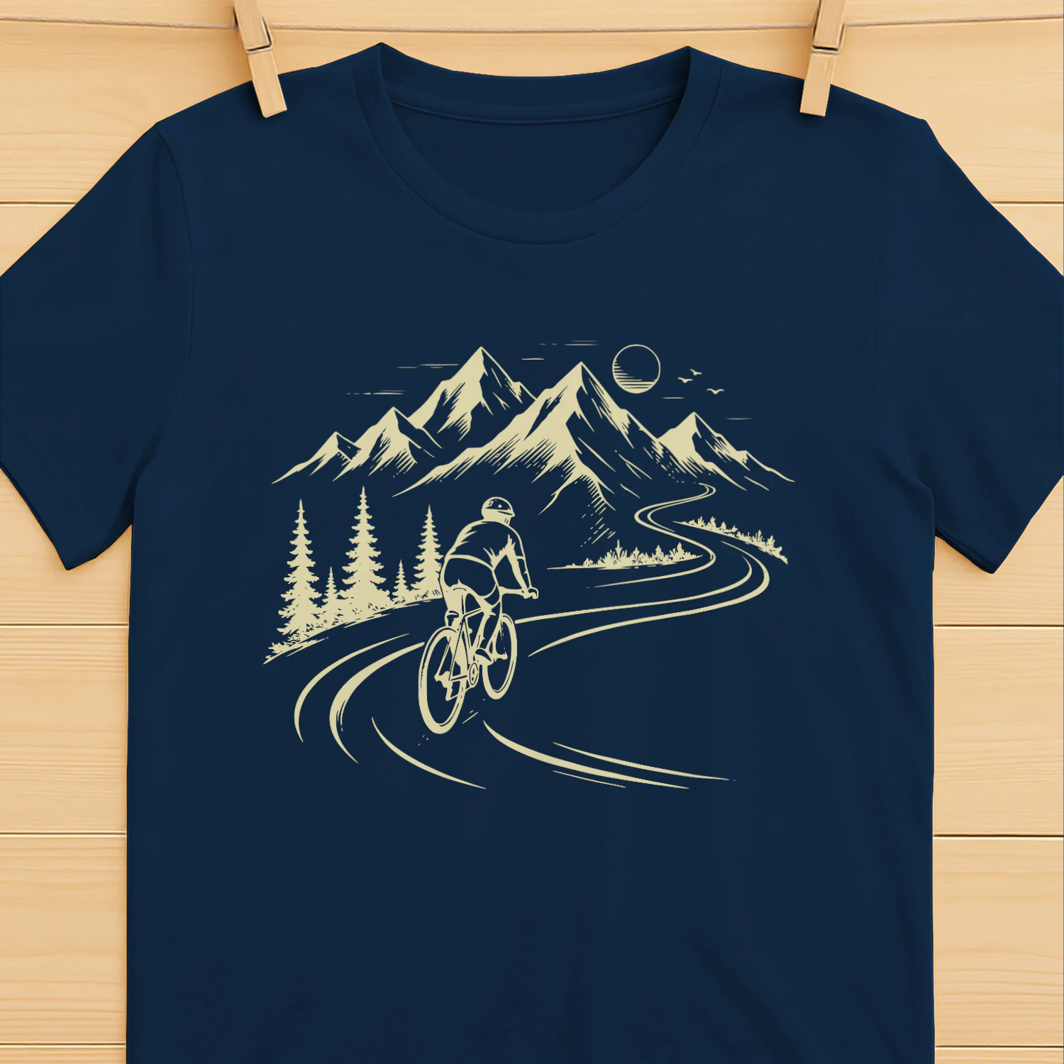 Ride Into The Wild – Mountain Cycling Adventure Graphic Tee Design