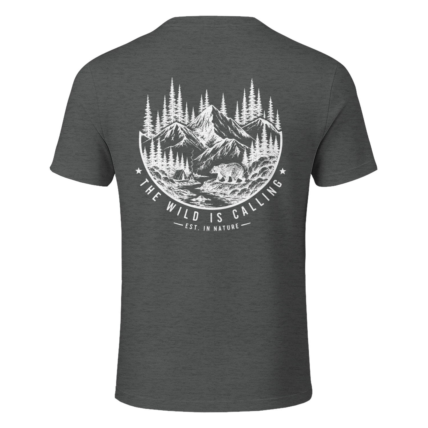 The Wild Is Calling – Vintage Wilderness Camping & Deer Graphic Design