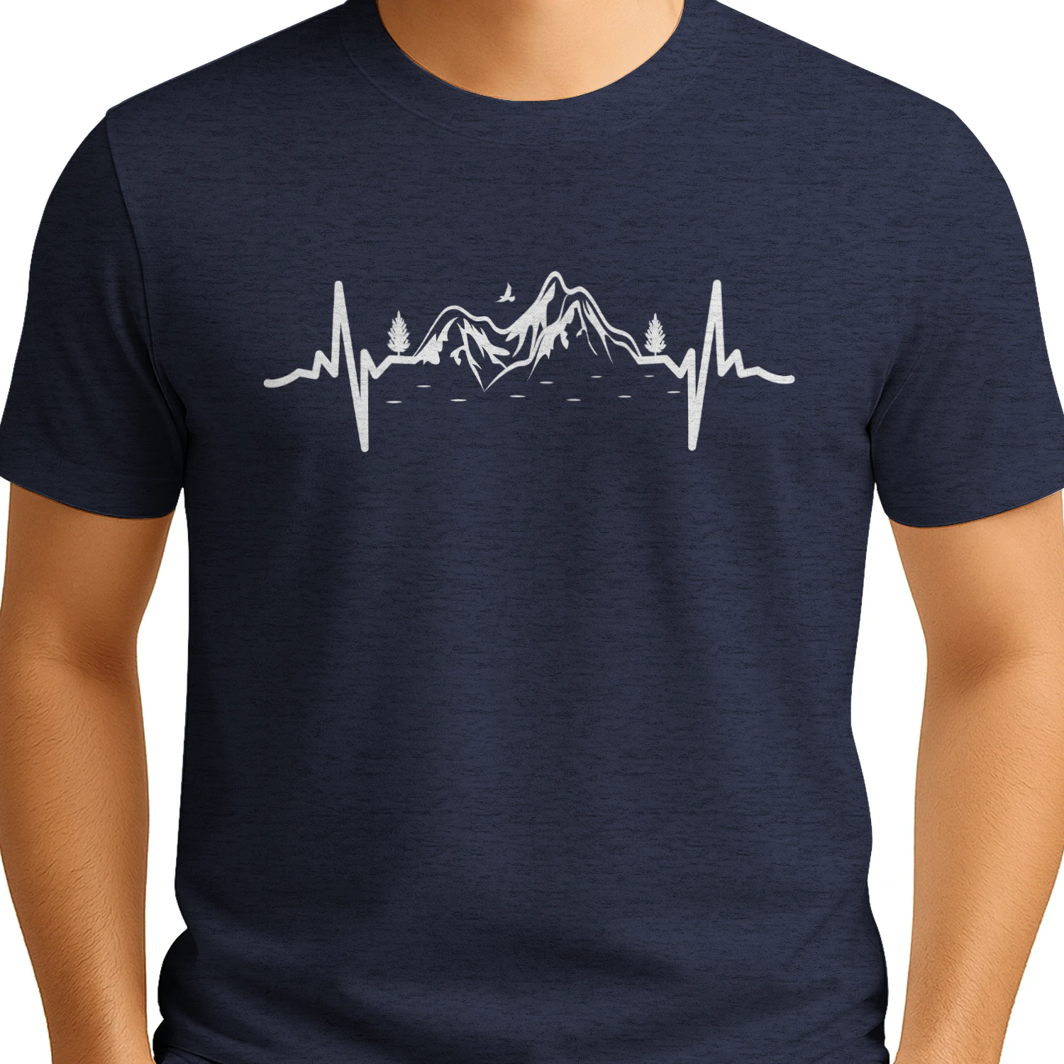 Mountain Heartbeat – Minimalist Hiking & Outdoor Adventure Graphic design