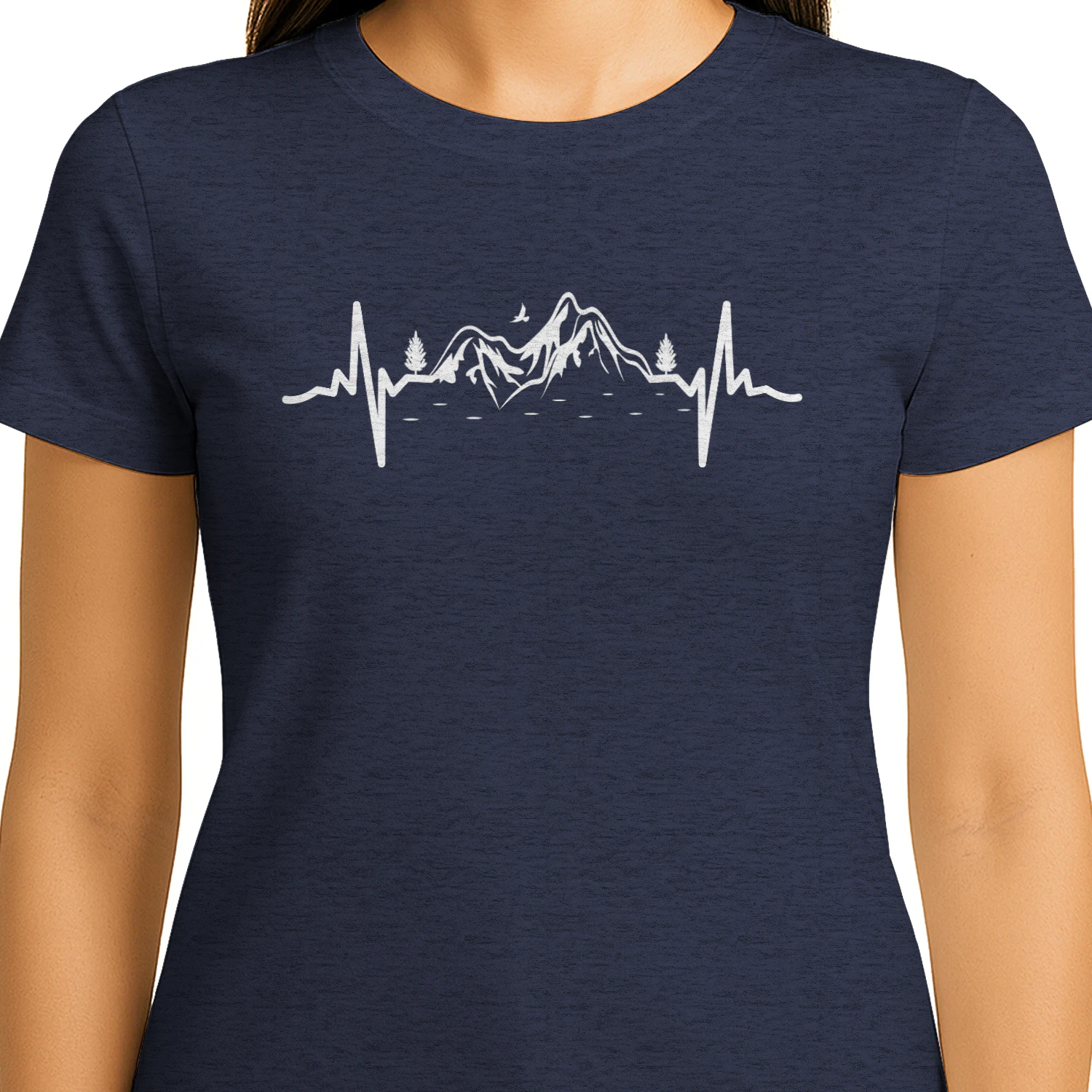 Mountain Heartbeat – Minimalist Hiking & Outdoor Adventure Graphic design